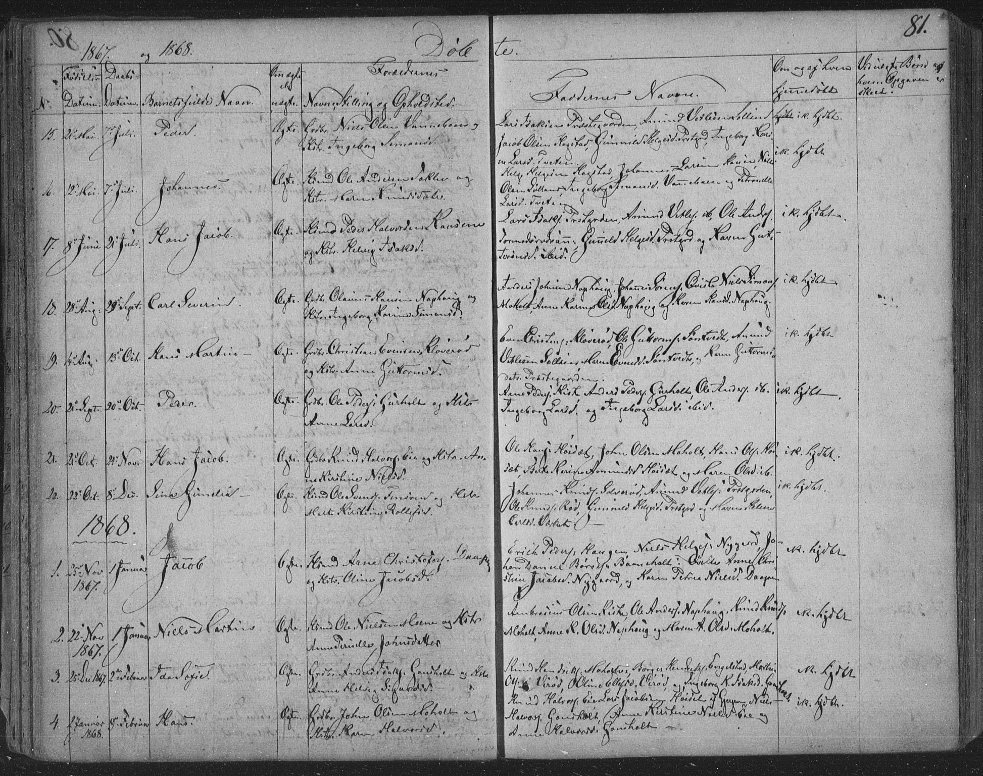 Siljan kirkebøker, SAKO/A-300/F/Fa/L0001: Parish register (official) no. 1, 1831-1870, p. 81