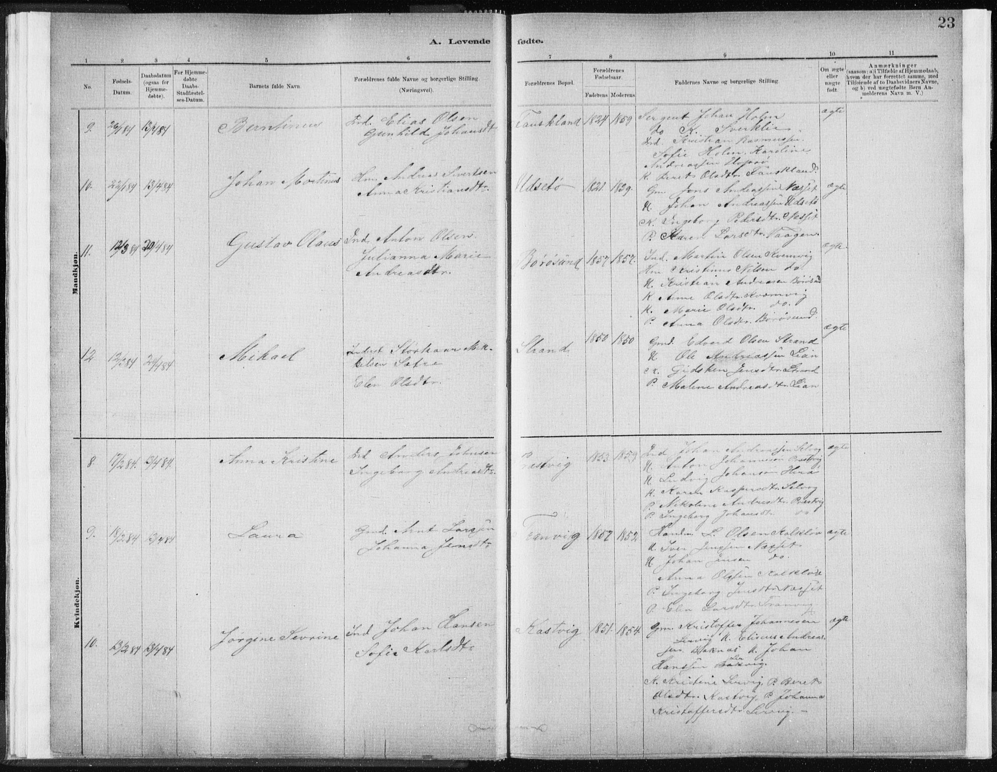 Ministerialprotokoller, klokkerbøker og fødselsregistre - Sør-Trøndelag, AV/SAT-A-1456/637/L0558: Parish register (official) no. 637A01, 1882-1899, p. 23