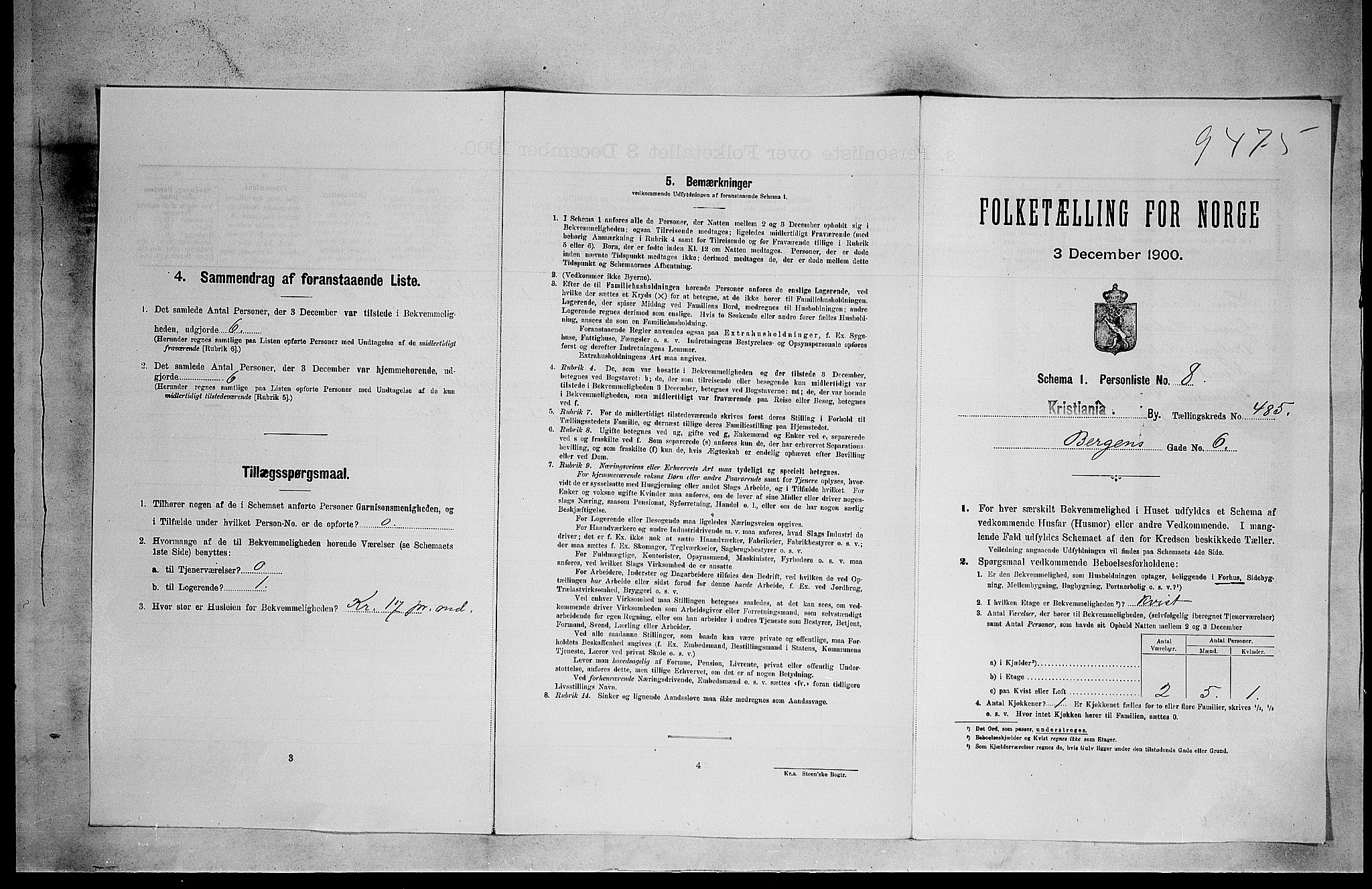 SAO, 1900 census for Kristiania, 1900, p. 4132