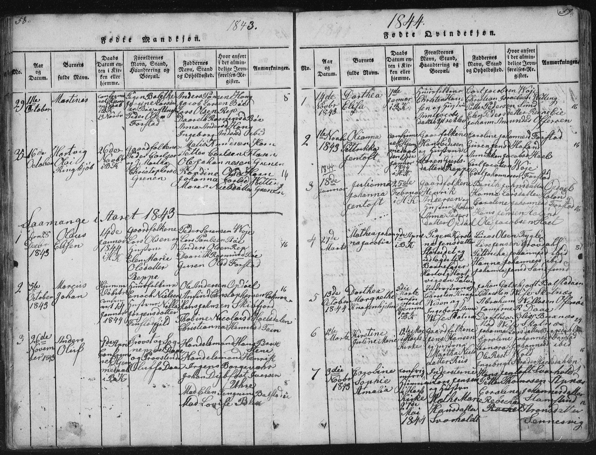 Ministerialprotokoller, klokkerbøker og fødselsregistre - Nordland, SAT/A-1459/881/L1164: Parish register (copy) no. 881C01, 1818-1853, p. 58-59