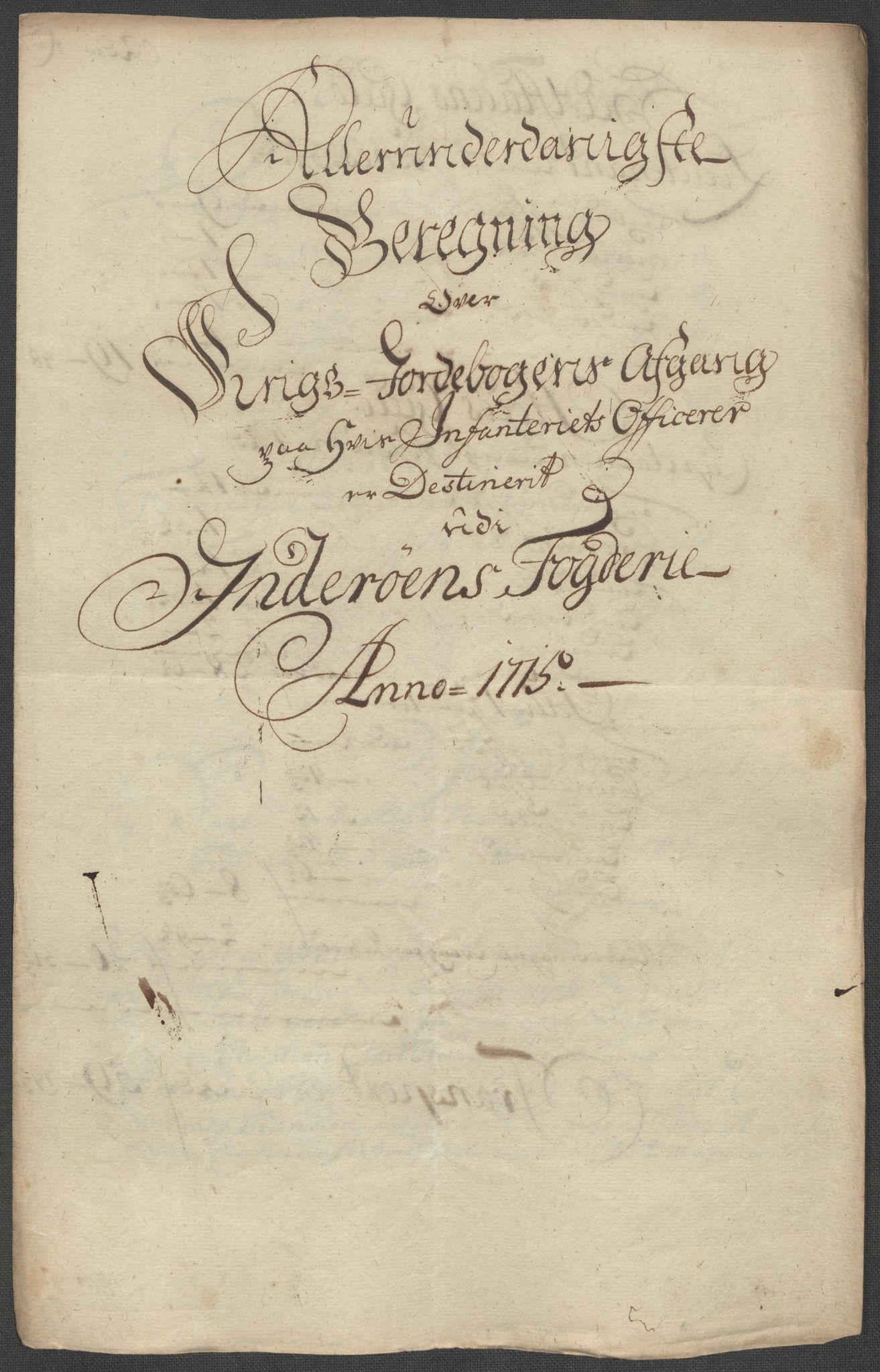 Rentekammeret inntil 1814, Reviderte regnskaper, Fogderegnskap, RA/EA-4092/R63/L4323: Fogderegnskap Inderøy, 1715, p. 293