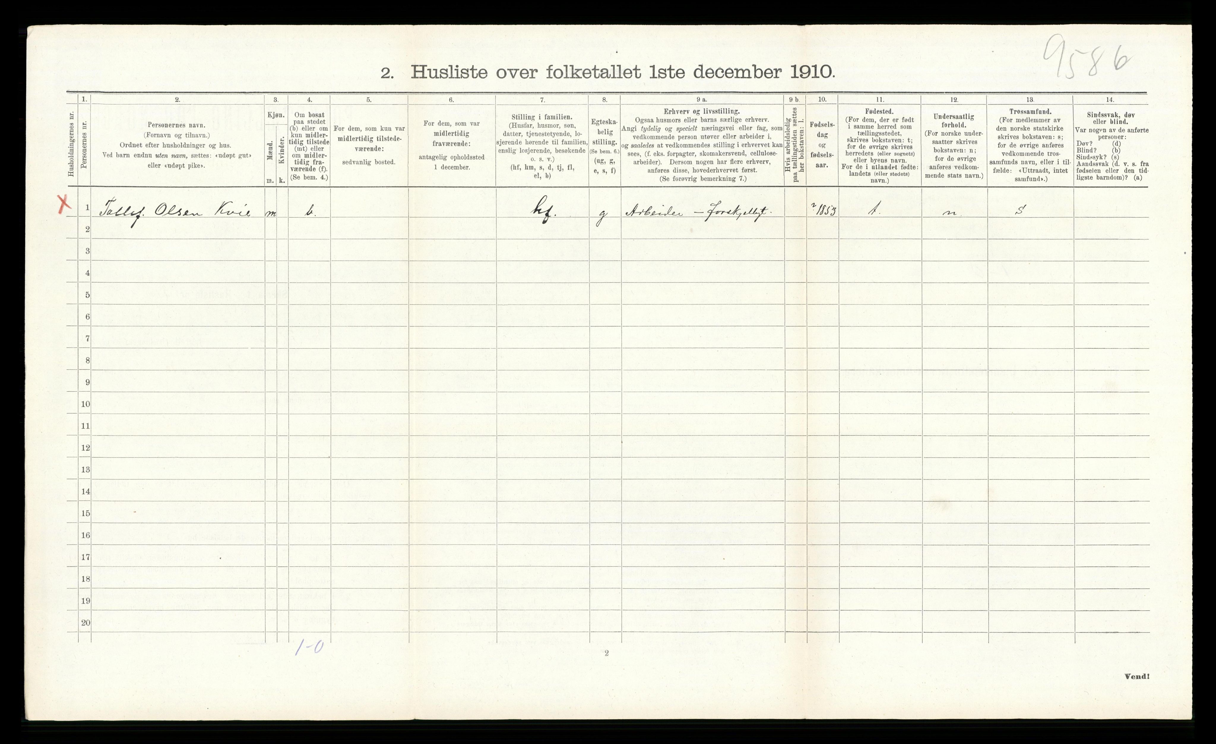 RA, 1910 census for Flå, 1910, p. 385