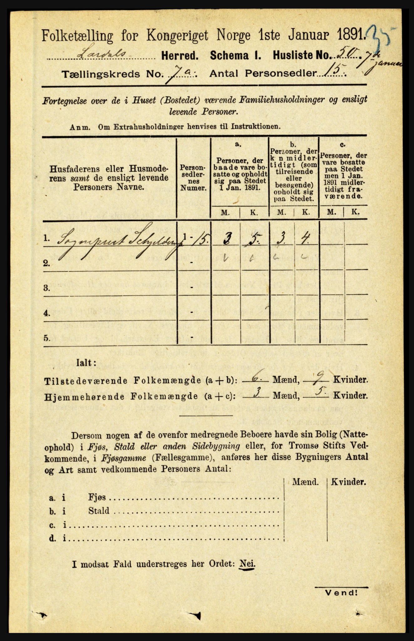 RA, 1891 census for 1422 Lærdal, 1891, p. 798