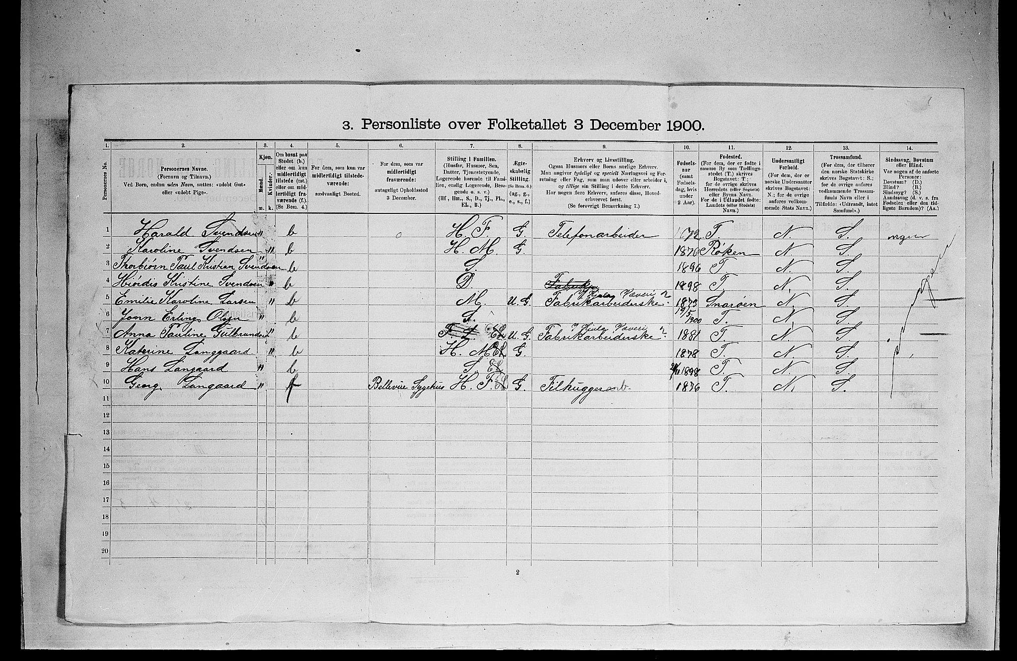 SAO, 1900 census for Kristiania, 1900, p. 29089