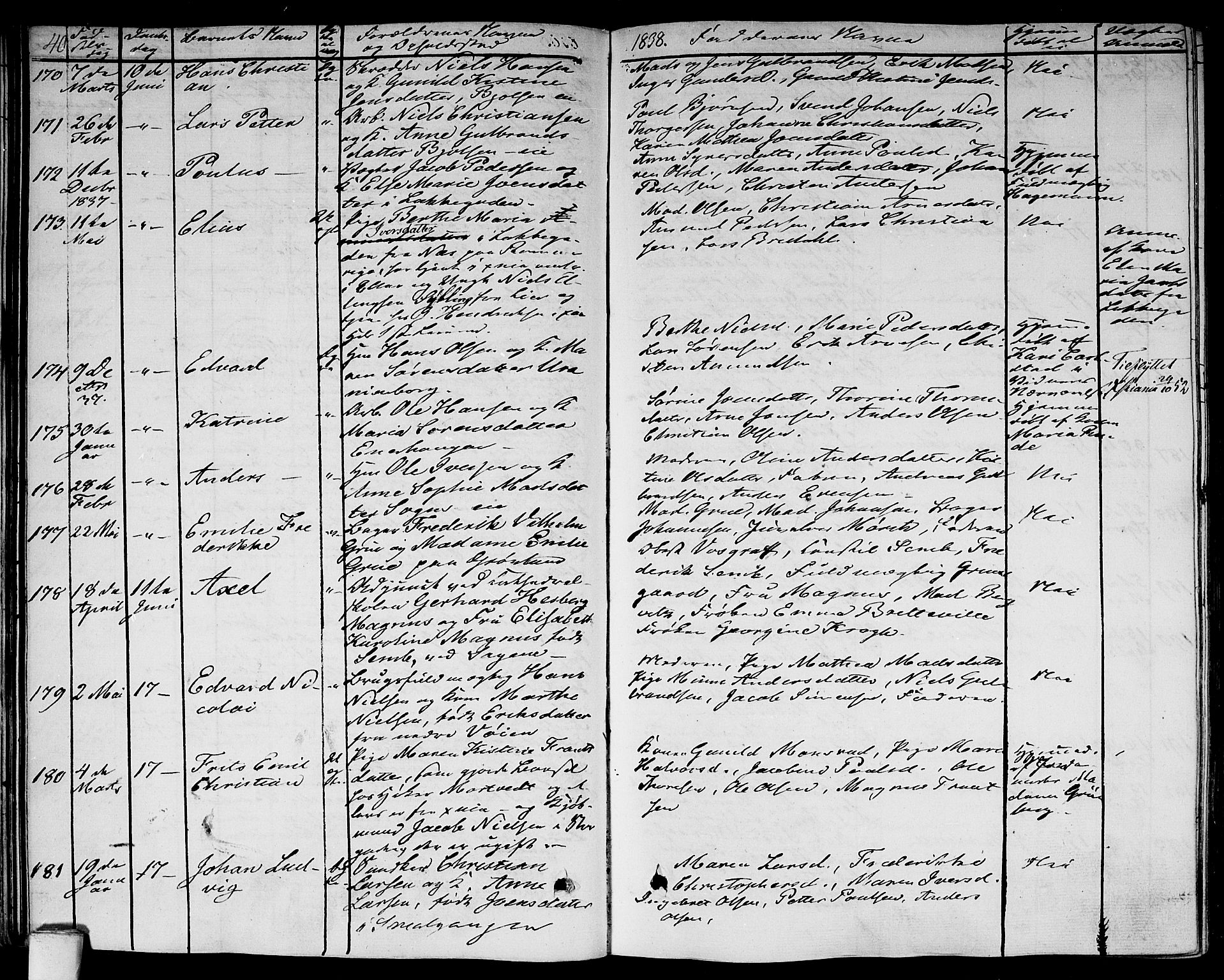 Aker prestekontor kirkebøker, SAO/A-10861/F/L0016: Parish register (official) no. 16, 1827-1841, p. 40