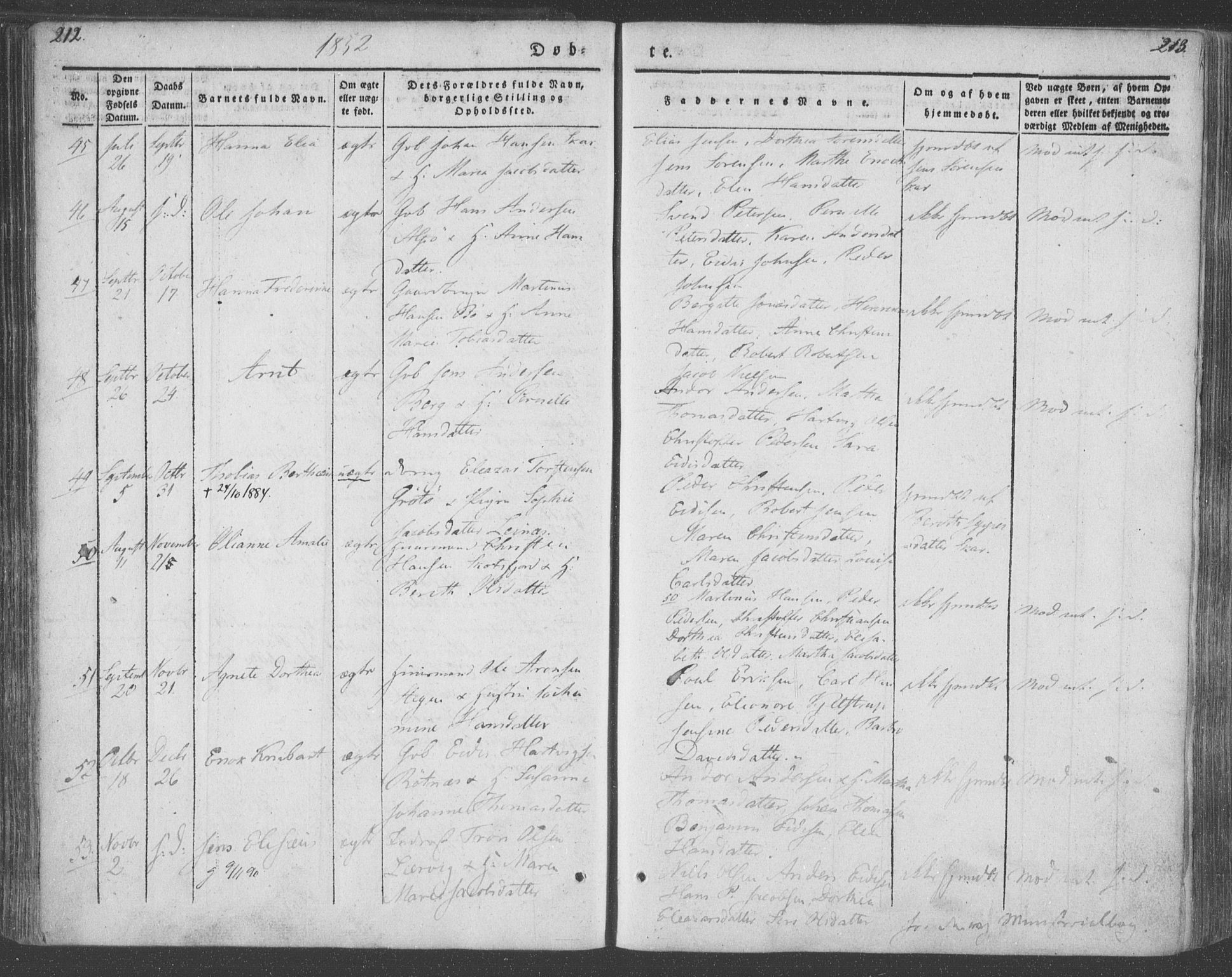 Ministerialprotokoller, klokkerbøker og fødselsregistre - Nordland, AV/SAT-A-1459/855/L0799: Parish register (official) no. 855A07, 1834-1852, p. 212-213