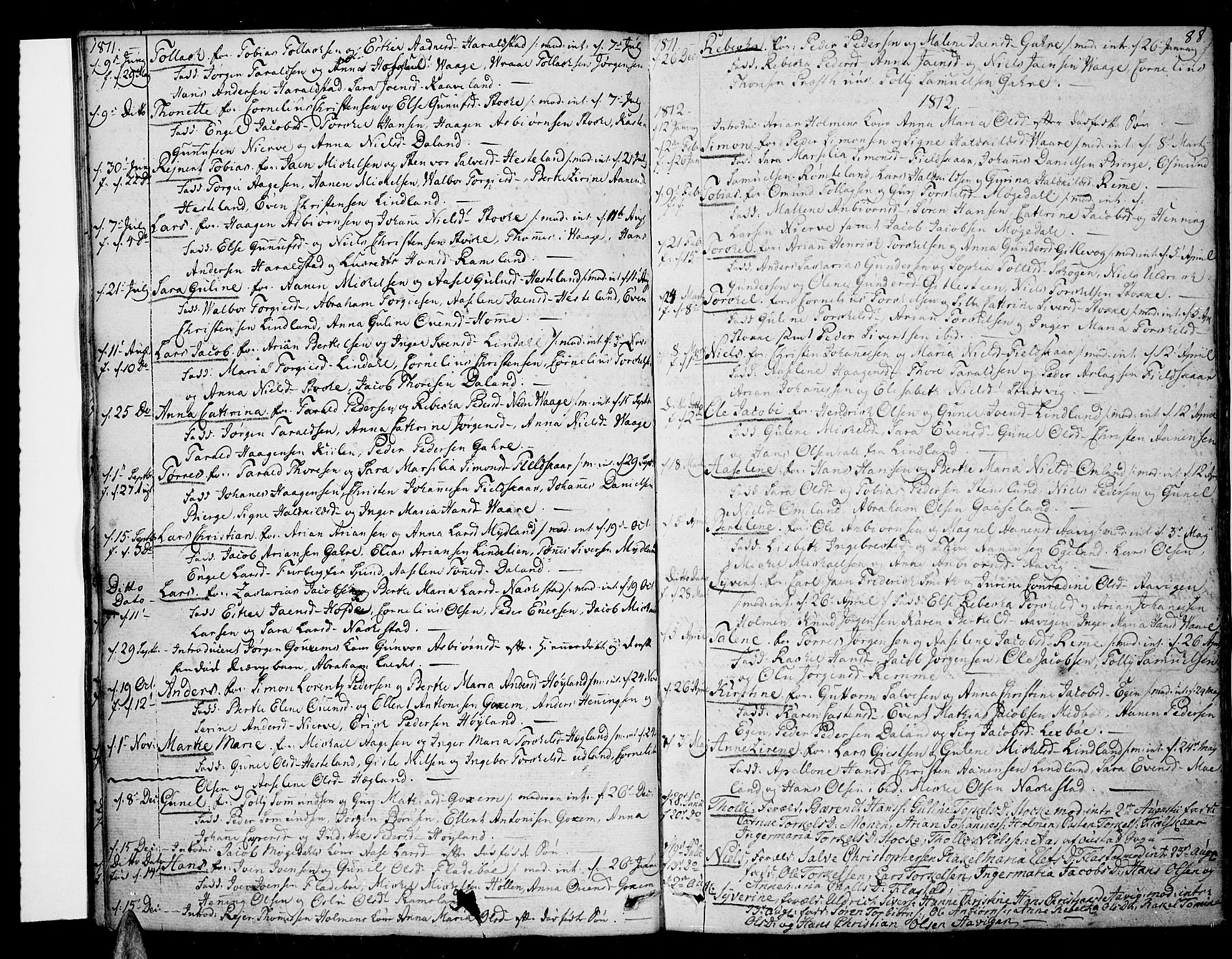 Sør-Audnedal sokneprestkontor, AV/SAK-1111-0039/F/Fa/Fab/L0004: Parish register (official) no. A 4 /2, 1805-1815, p. 88