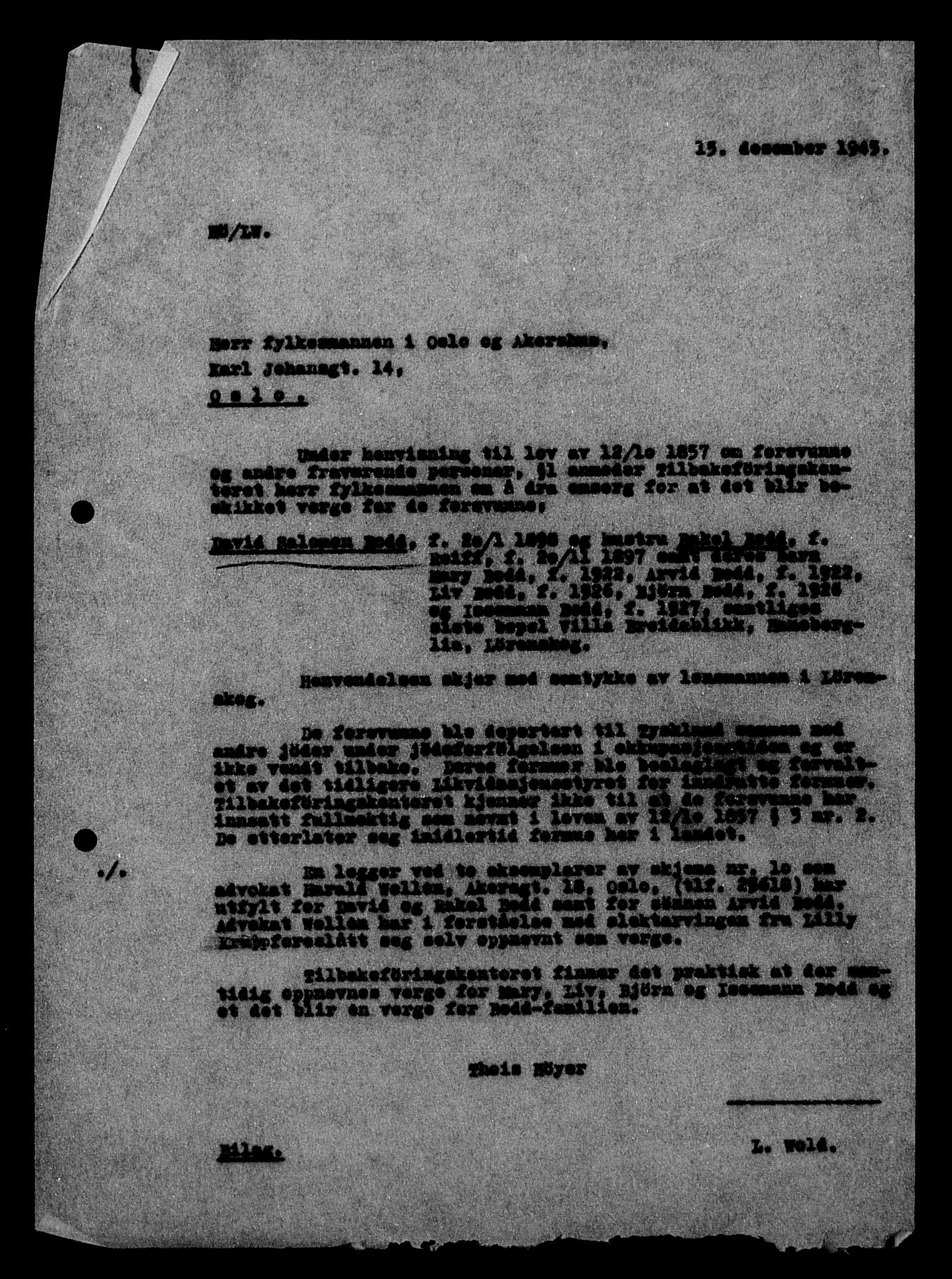 Justisdepartementet, Tilbakeføringskontoret for inndratte formuer, AV/RA-S-1564/H/Hc/Hcc/L0927: --, 1945-1947, p. 139