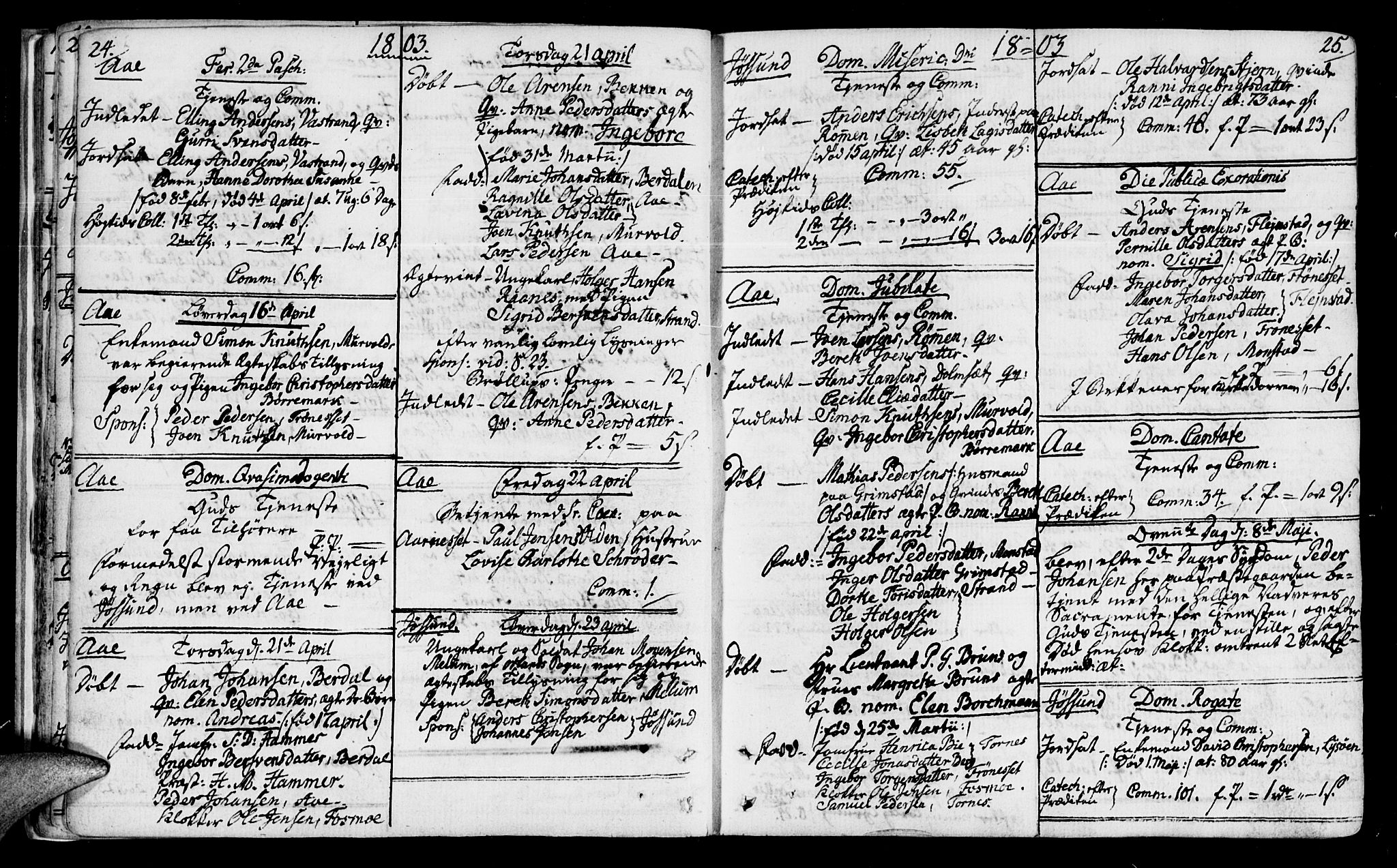 Ministerialprotokoller, klokkerbøker og fødselsregistre - Sør-Trøndelag, AV/SAT-A-1456/655/L0674: Parish register (official) no. 655A03, 1802-1826, p. 24-25