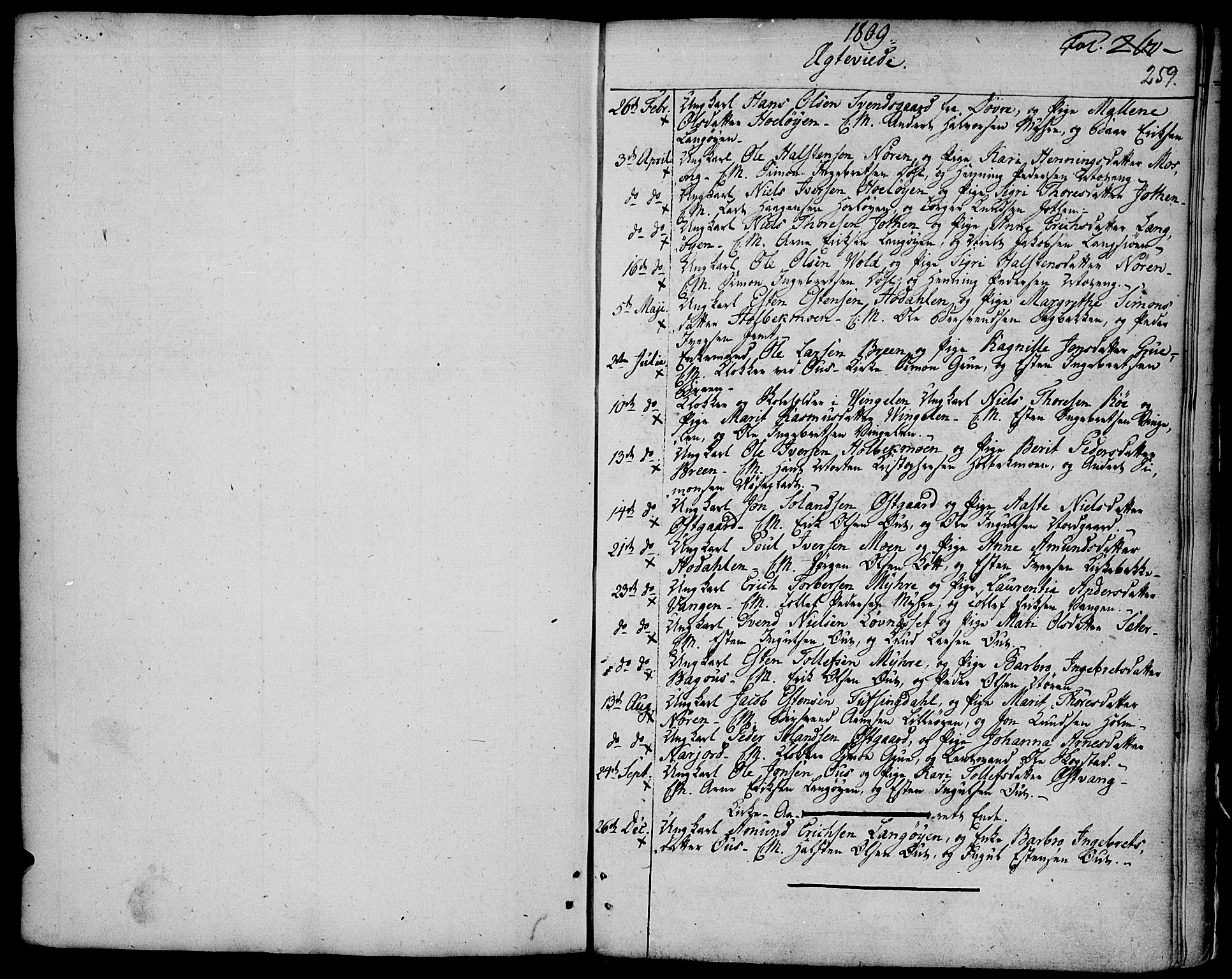 Tolga prestekontor, SAH/PREST-062/K/L0003: Parish register (official) no. 3, 1786-1814, p. 259