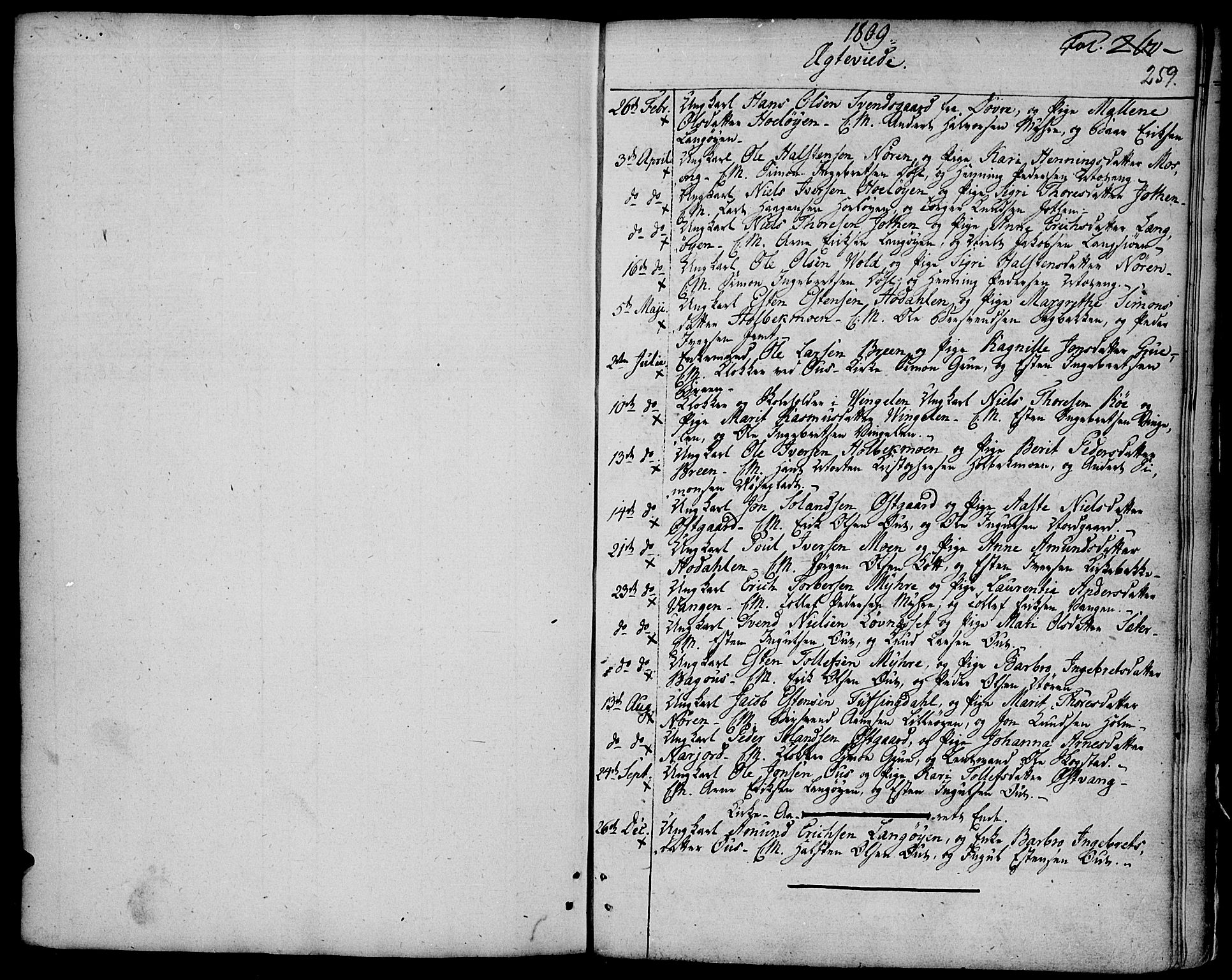 Tolga prestekontor, AV/SAH-PREST-062/K/L0003: Parish register (official) no. 3, 1786-1814, p. 259