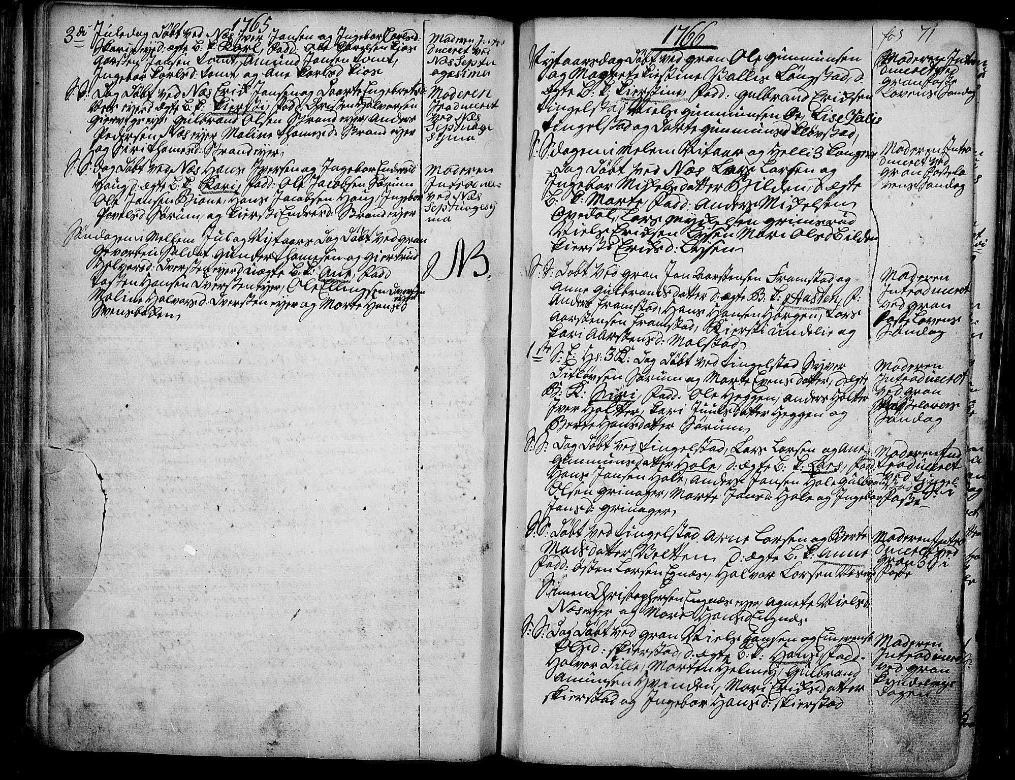 Gran prestekontor, SAH/PREST-112/H/Ha/Haa/L0004: Parish register (official) no. 4, 1759-1775, p. 71