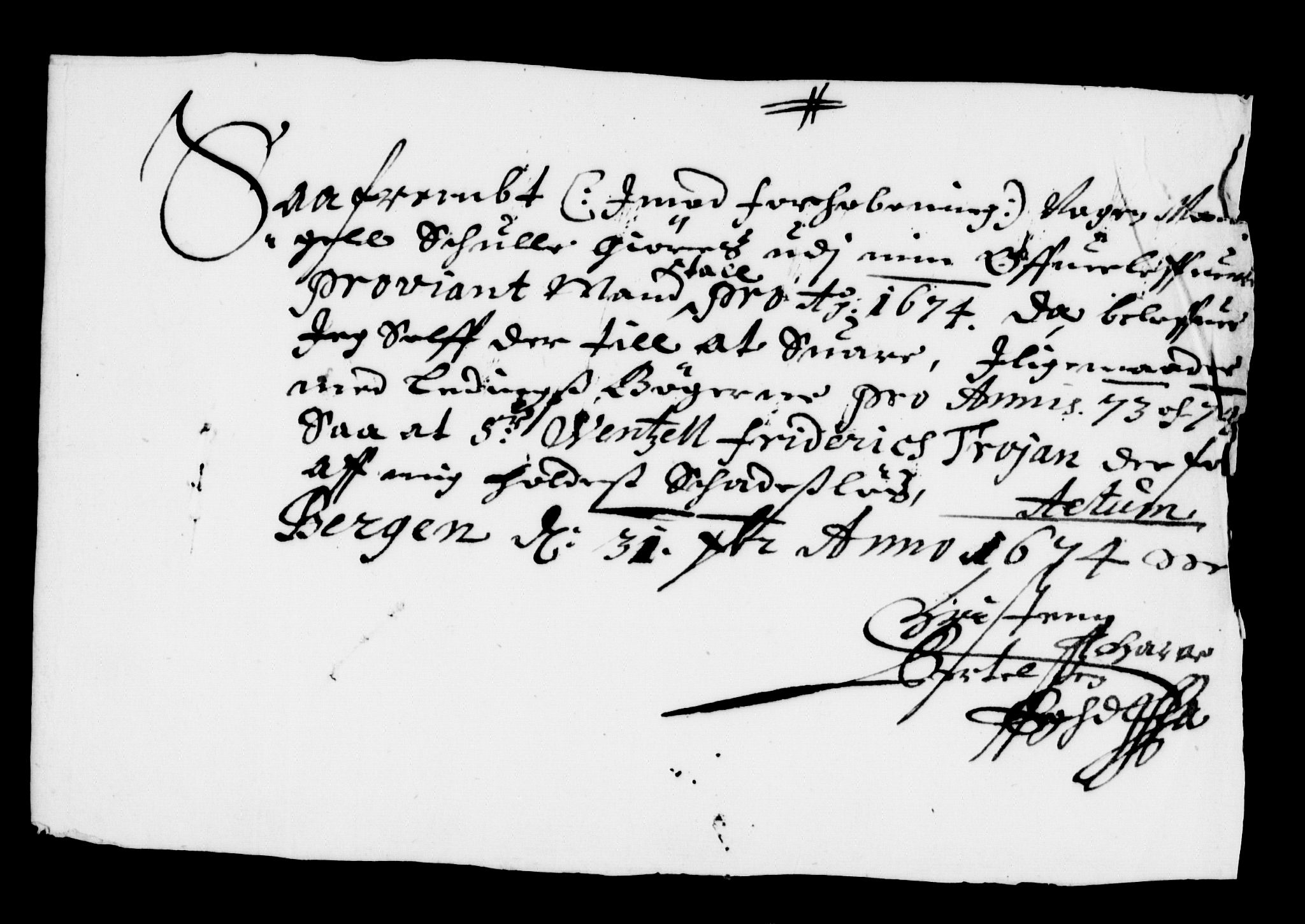 Rentekammeret inntil 1814, Reviderte regnskaper, Stiftamtstueregnskaper, Bergen stiftamt, AV/RA-EA-6043/R/Rc/L0039: Bergen stiftamt, 1674-1679