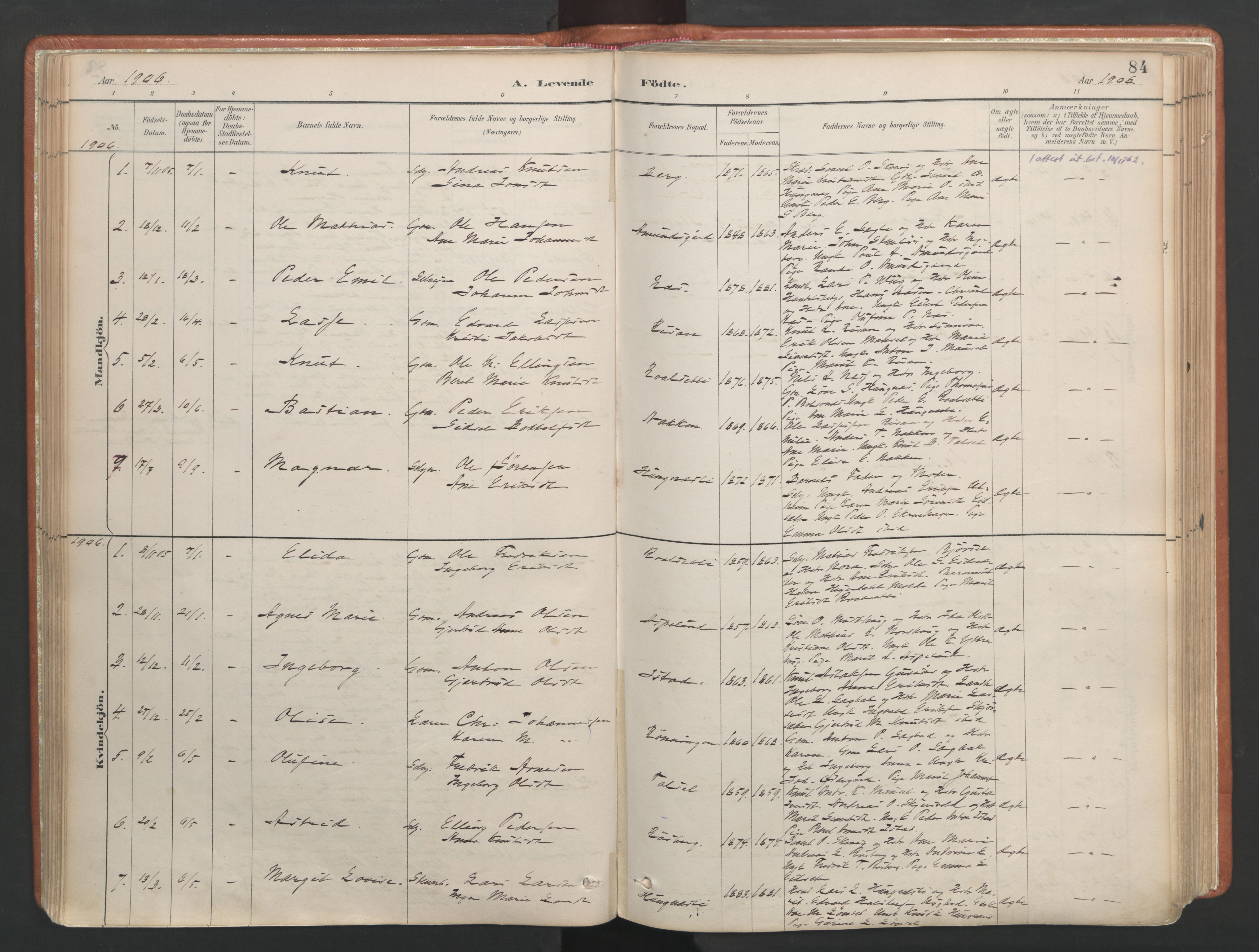 Ministerialprotokoller, klokkerbøker og fødselsregistre - Møre og Romsdal, AV/SAT-A-1454/557/L0682: Parish register (official) no. 557A04, 1887-1970, p. 84
