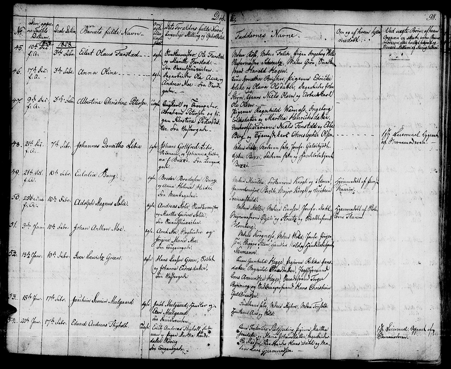 Ministerialprotokoller, klokkerbøker og fødselsregistre - Sør-Trøndelag, SAT/A-1456/601/L0045: Parish register (official) no. 601A13, 1821-1831, p. 98