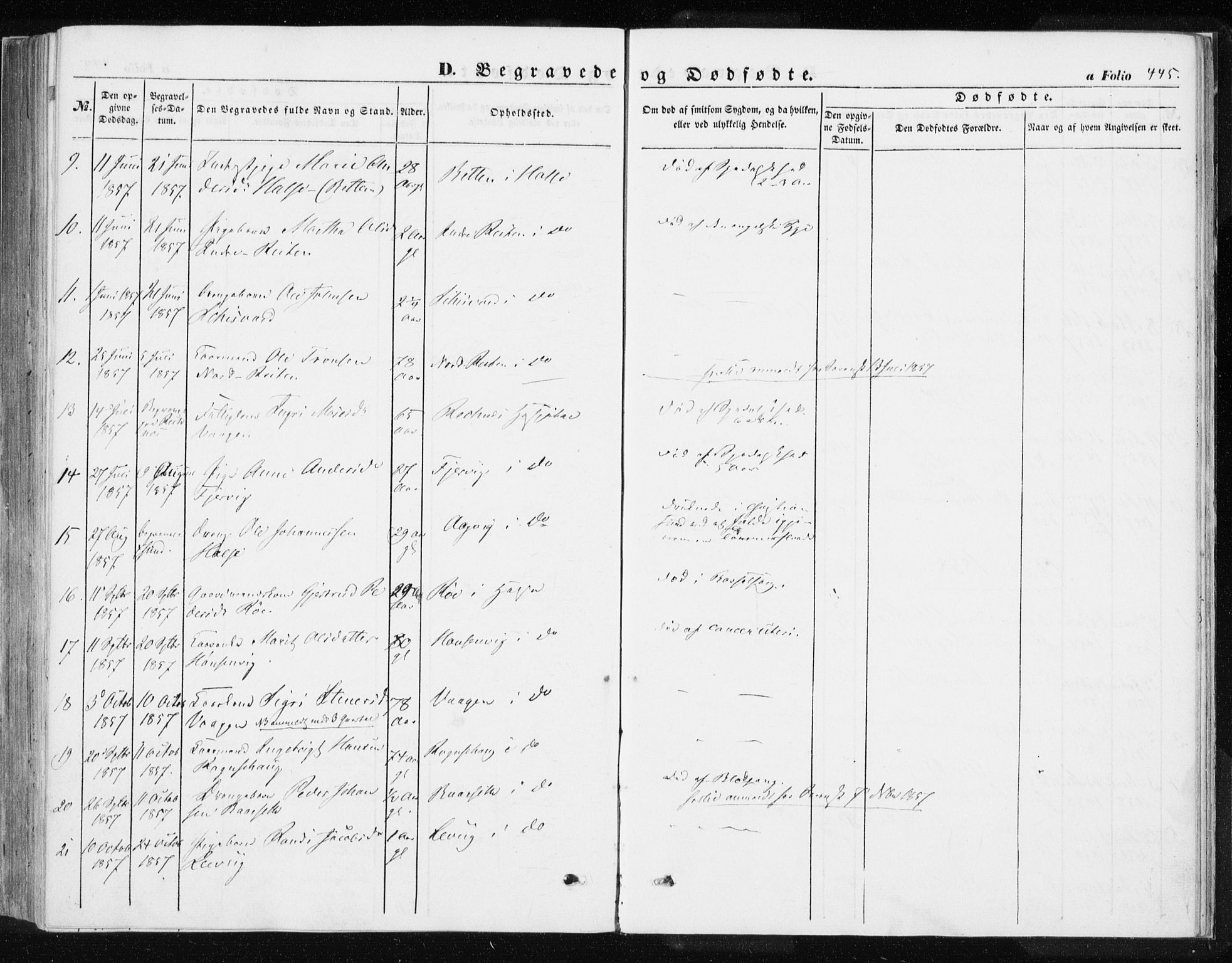 Ministerialprotokoller, klokkerbøker og fødselsregistre - Møre og Romsdal, SAT/A-1454/576/L0883: Parish register (official) no. 576A01, 1849-1865, p. 445