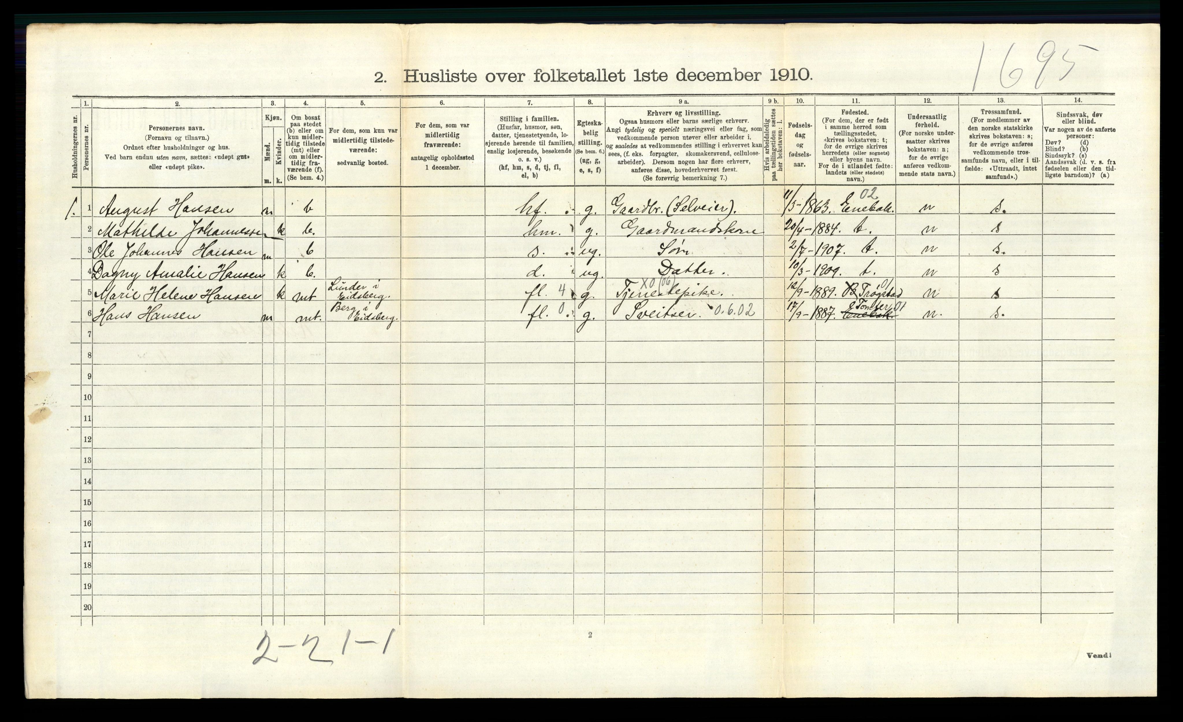 RA, 1910 census for Rakkestad, 1910, p. 1270