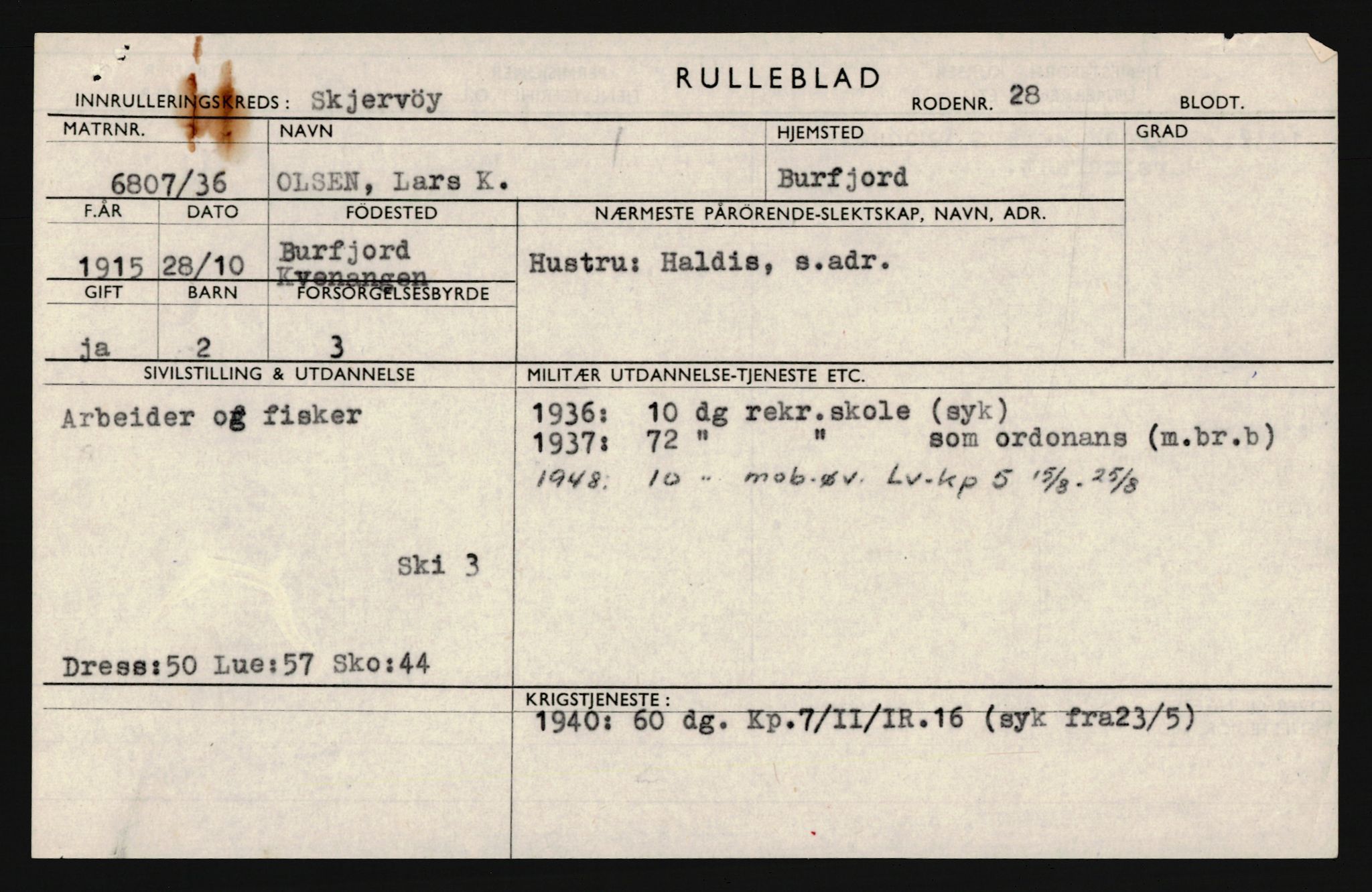 Forsvaret, Troms infanteriregiment nr. 16, AV/RA-RAFA-3146/P/Pa/L0020: Rulleblad for regimentets menige mannskaper, årsklasse 1936, 1936, p. 1035