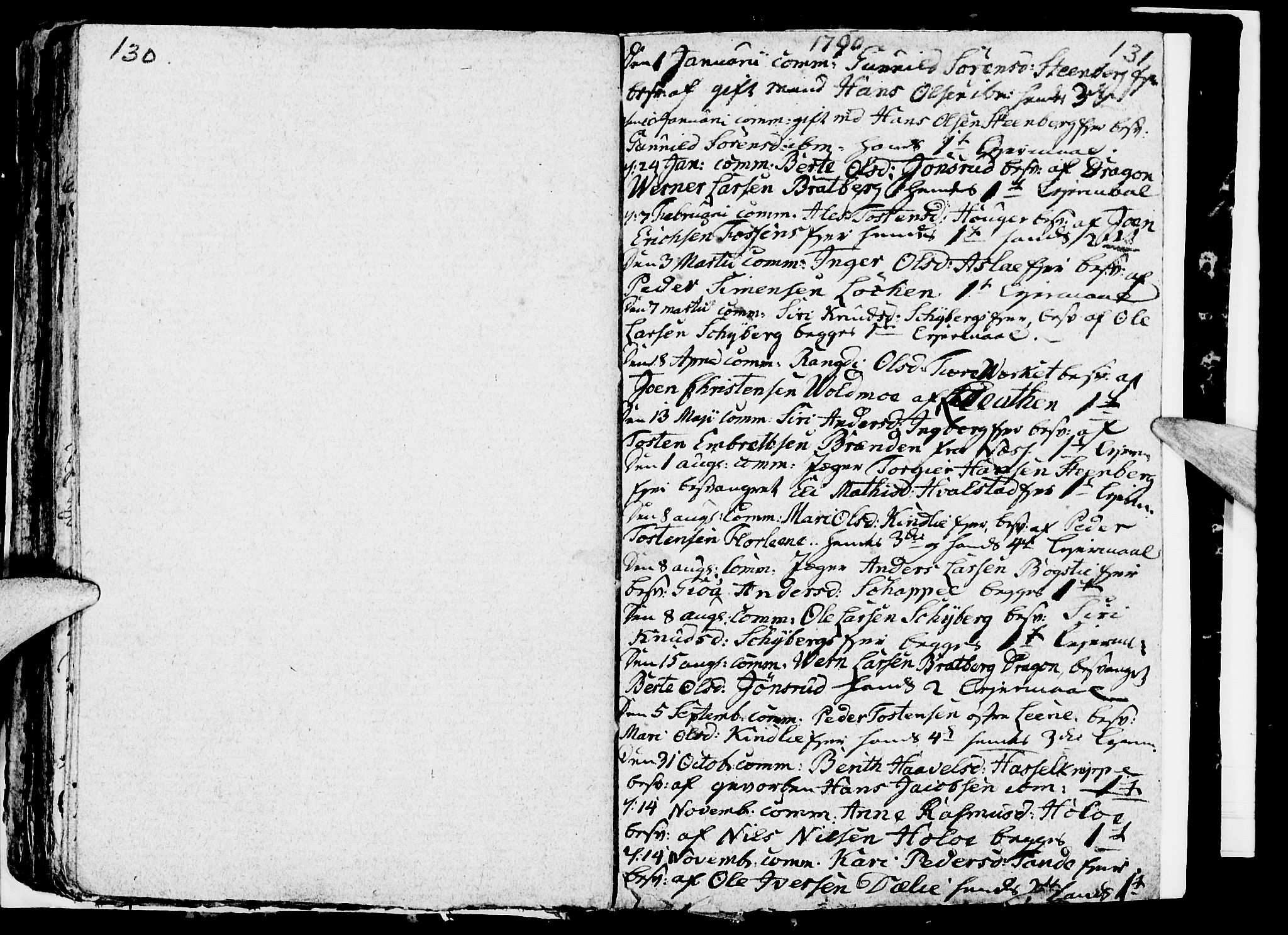 Ringsaker prestekontor, SAH/PREST-014/I/Ia/L0005/0005: Parish register draft no. 1E, 1790-1792, p. 130-131