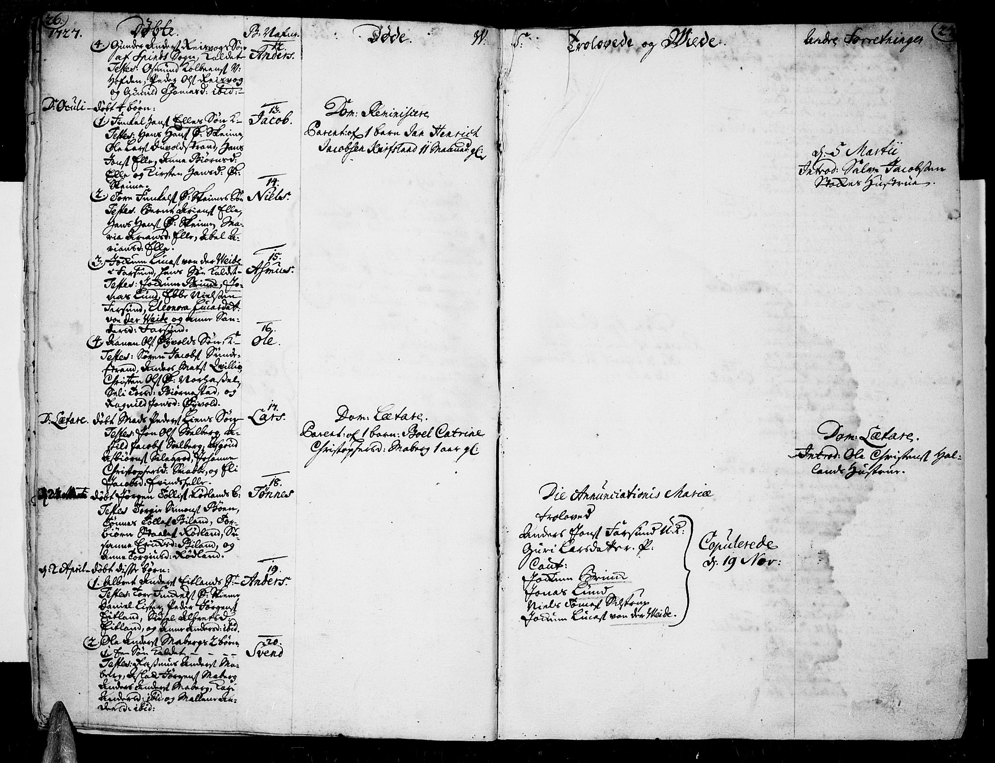 Lista sokneprestkontor, AV/SAK-1111-0027/F/Fa/L0002: Parish register (official) no. A 2 /1, 1726-1742, p. 26-27