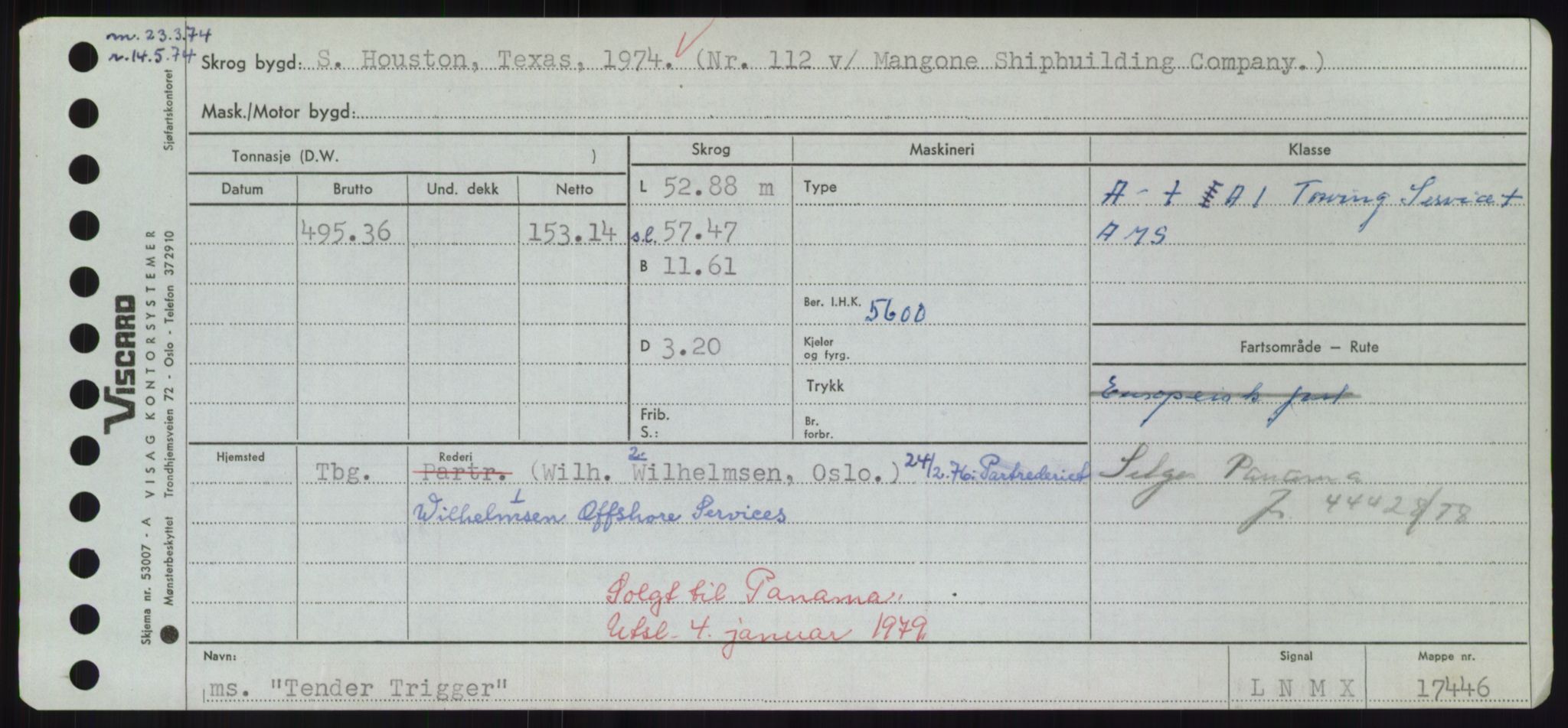 Sjøfartsdirektoratet med forløpere, Skipsmålingen, RA/S-1627/H/Hd/L0038: Fartøy, T-Th, p. 411