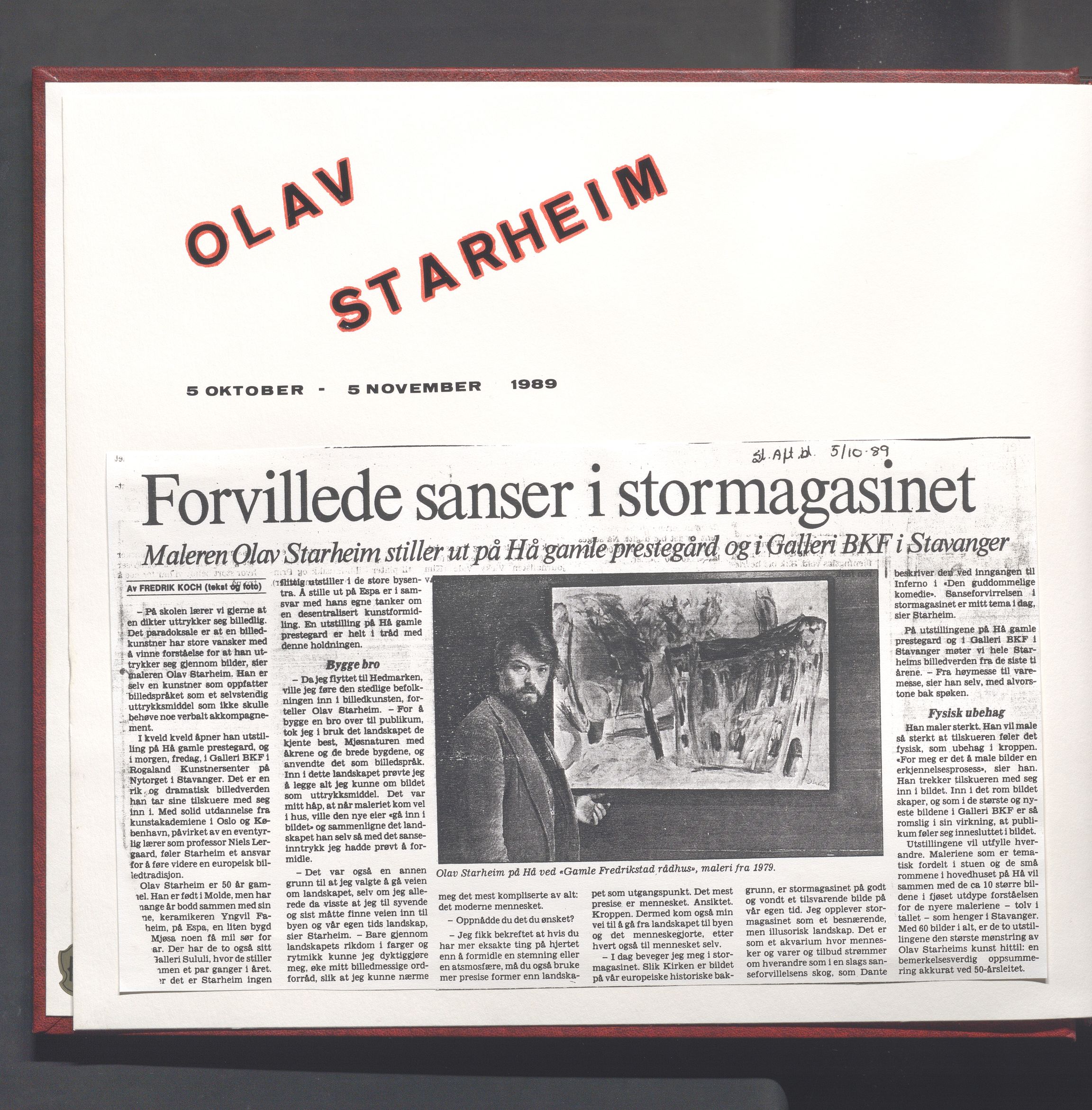 Hå kommune - Kulturetaten, IKAR/A-304/Ub/Ubb/L0005: Avisutklipp - Hå gamle prestegård, 1989-1990