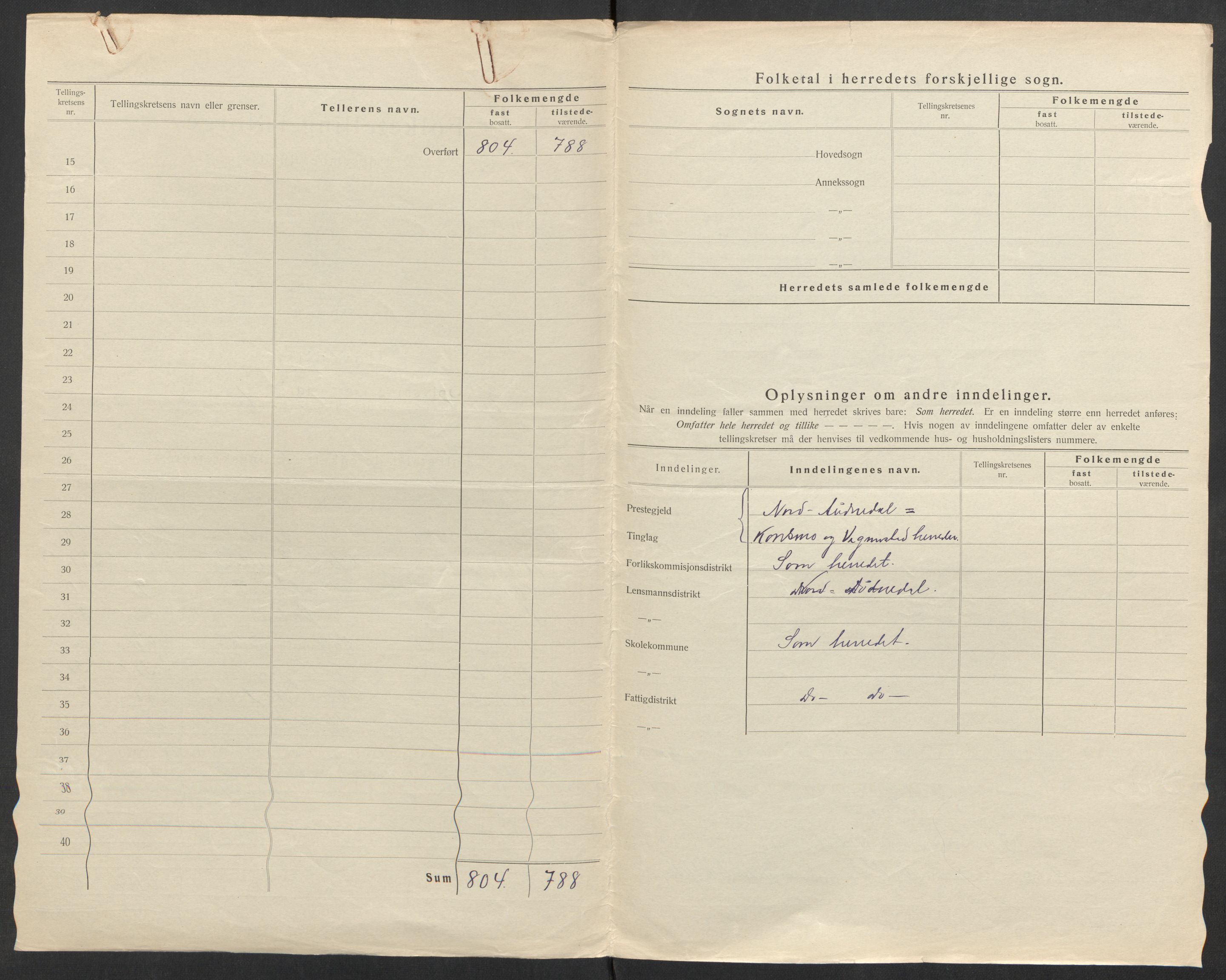 SAK, 1920 census for Konsmo, 1920, p. 4