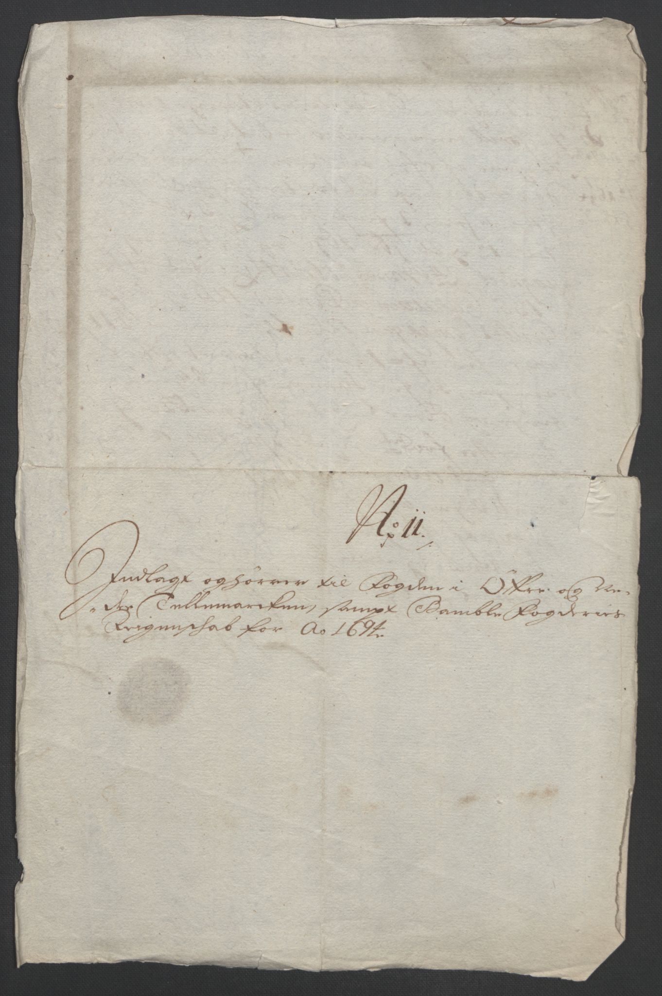 Rentekammeret inntil 1814, Reviderte regnskaper, Fogderegnskap, RA/EA-4092/R36/L2092: Fogderegnskap Øvre og Nedre Telemark og Bamble, 1694, p. 140