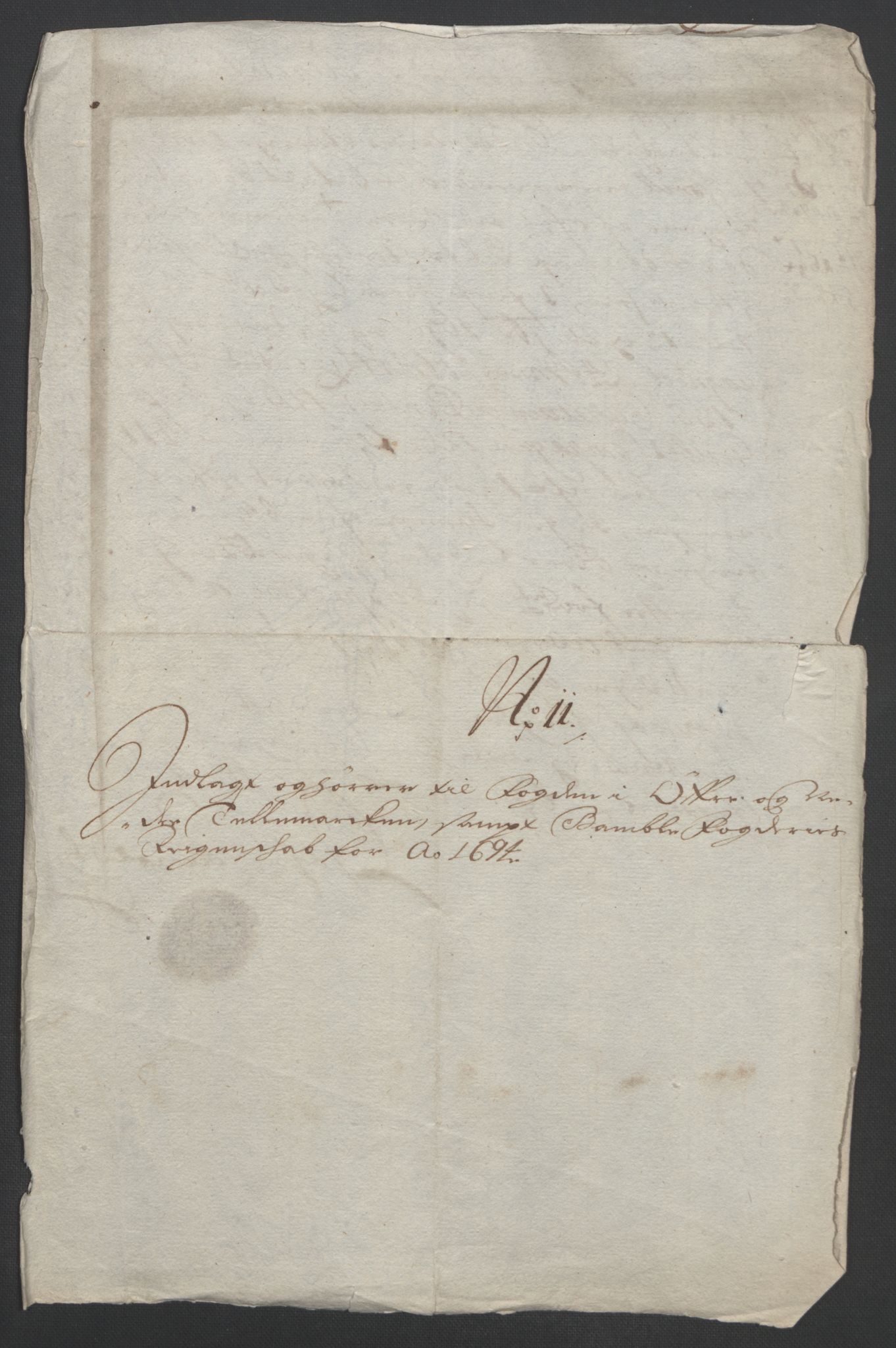 Rentekammeret inntil 1814, Reviderte regnskaper, Fogderegnskap, AV/RA-EA-4092/R36/L2092: Fogderegnskap Øvre og Nedre Telemark og Bamble, 1694, p. 140