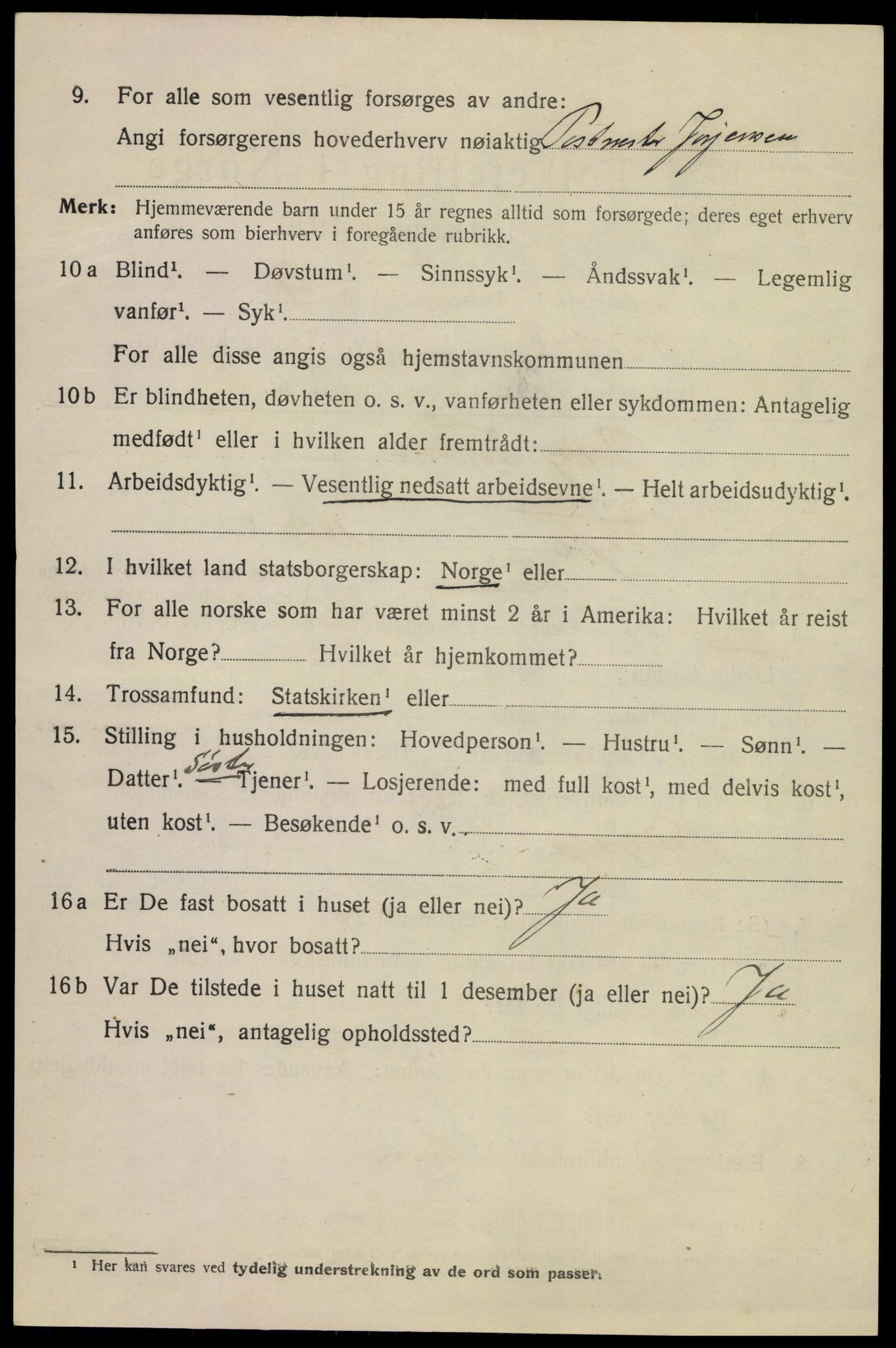 SAKO, 1920 census for Kragerø, 1920, p. 4902