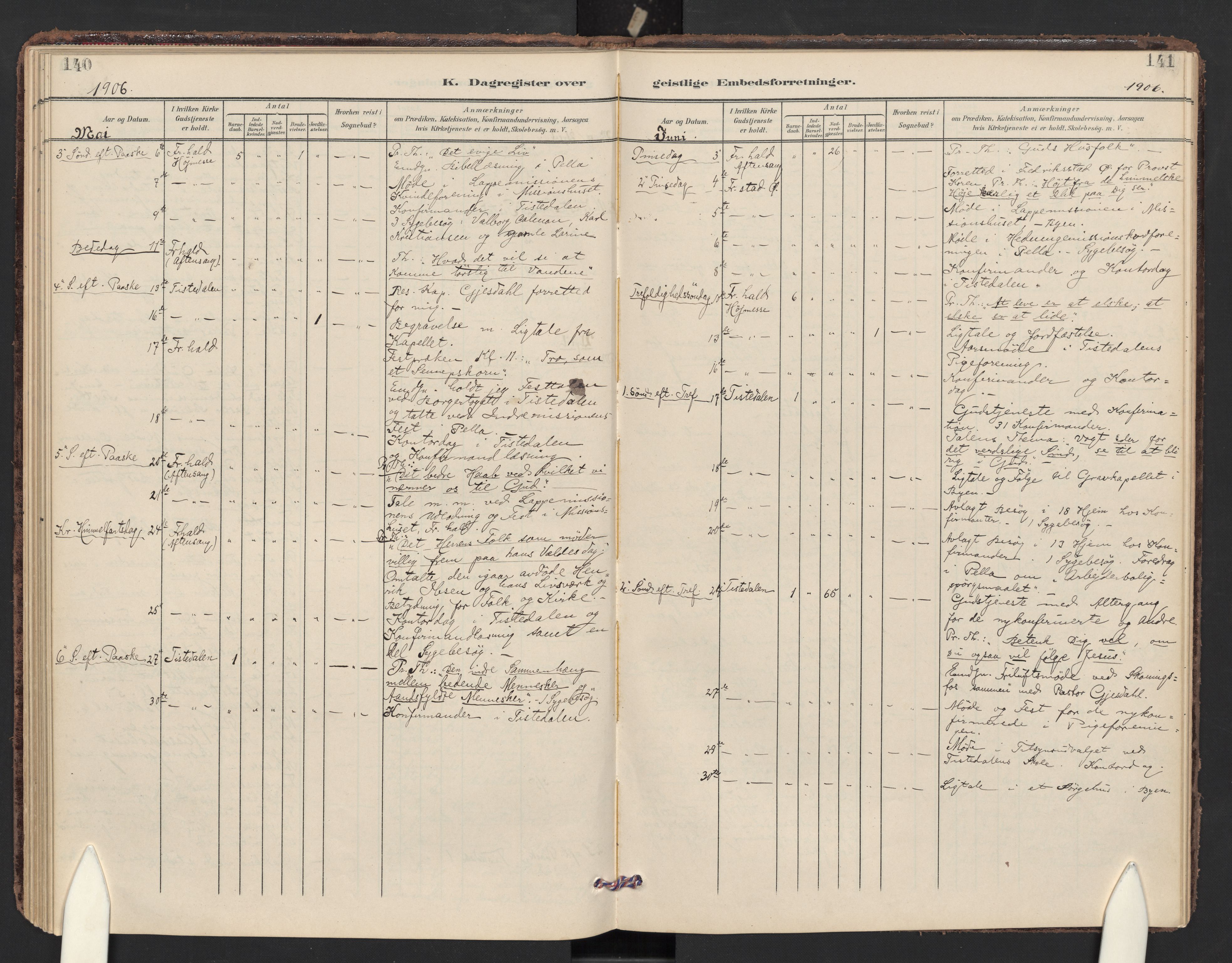 Halden prestekontor Kirkebøker, SAO/A-10909/F/Fc/L0001: Parish register (official) no. III 1, 1902-1908, p. 140-141