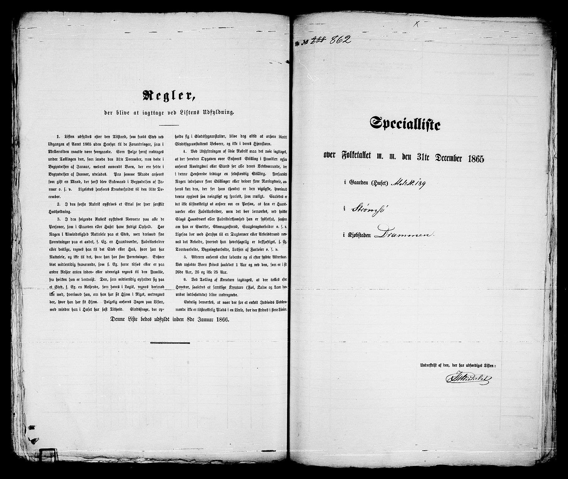 RA, 1865 census for Strømsø in Drammen, 1865, p. 539