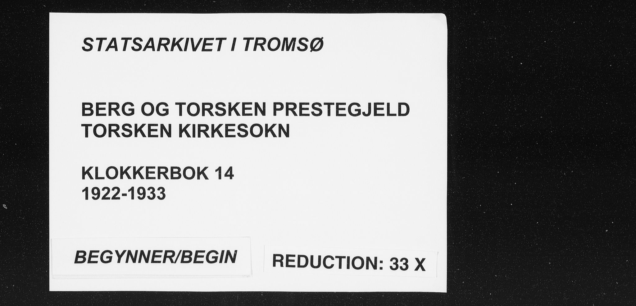Berg sokneprestkontor, SATØ/S-1318/G/Ga/Gab/L0014klokker: Parish register (copy) no. 14, 1922-1933
