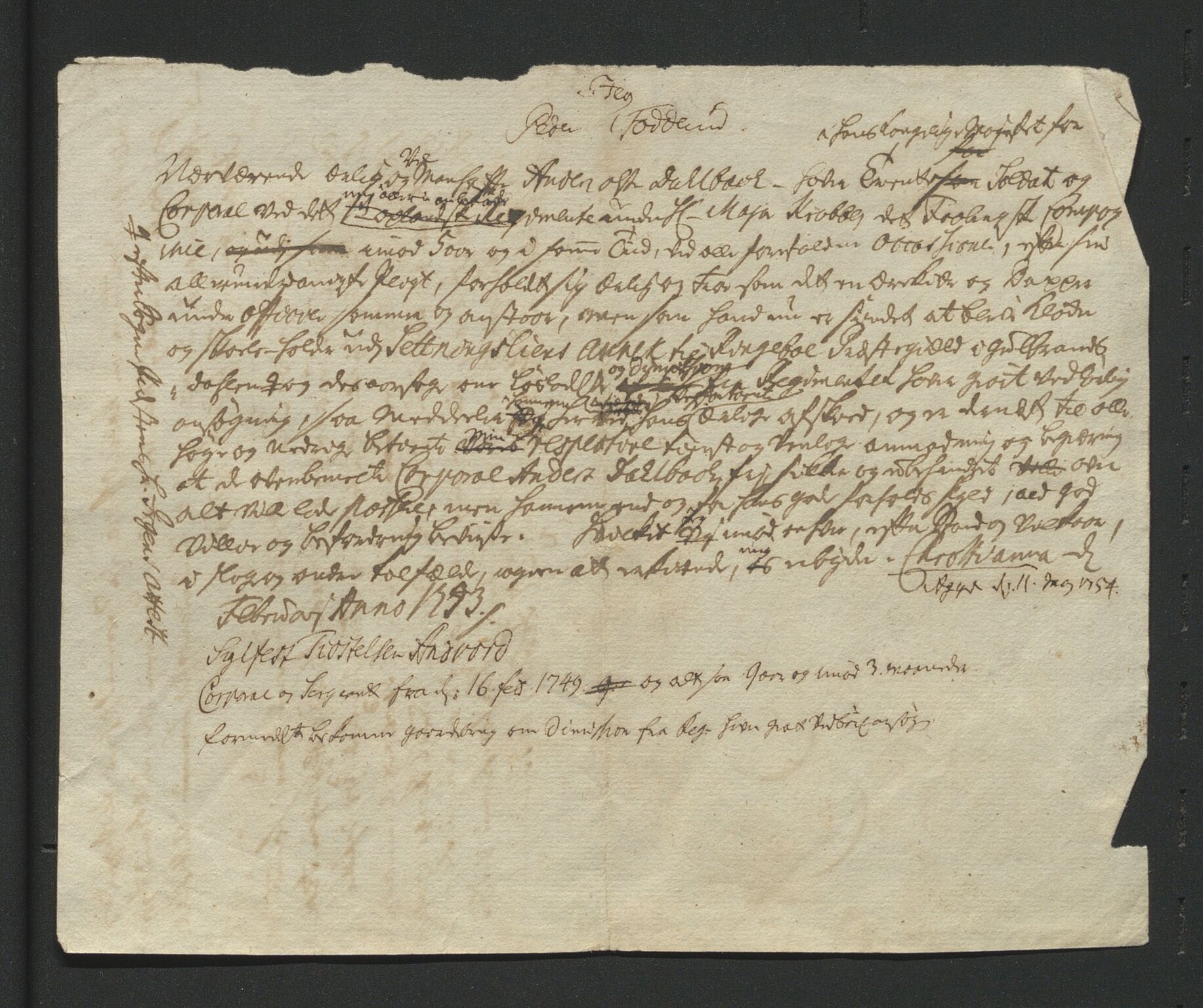 Åker i Vang, Hedmark, og familien Todderud, AV/SAH-ARK-010/J/Jc/L0002: Korrespondanse, 1753-1762, p. 3