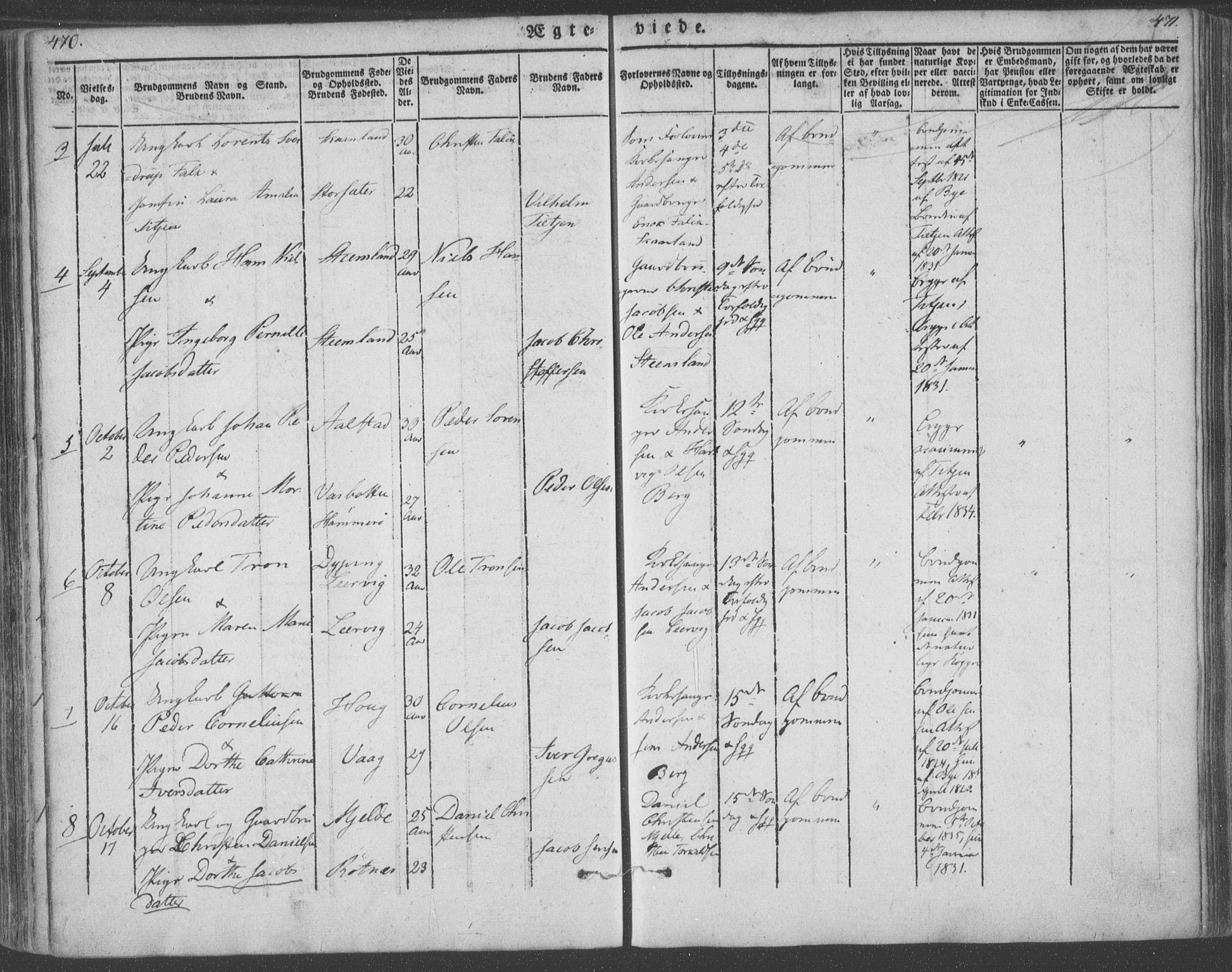 Ministerialprotokoller, klokkerbøker og fødselsregistre - Nordland, AV/SAT-A-1459/855/L0799: Parish register (official) no. 855A07, 1834-1852, p. 470-471