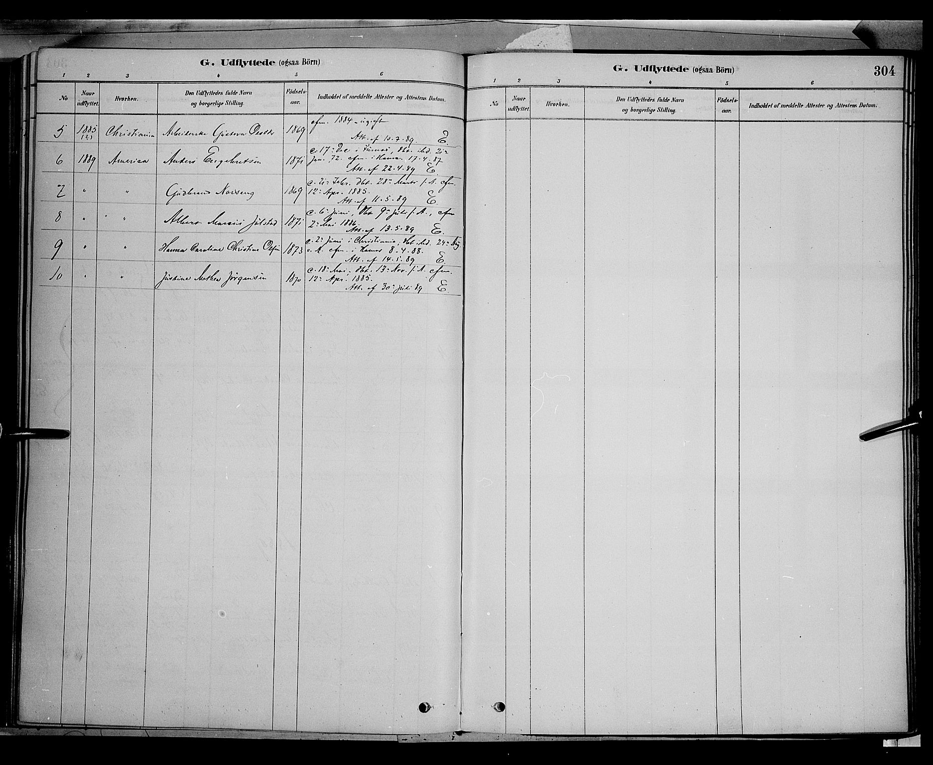 Vang prestekontor, Hedmark, SAH/PREST-008/H/Ha/Haa/L0016: Parish register (official) no. 16, 1878-1889, p. 304