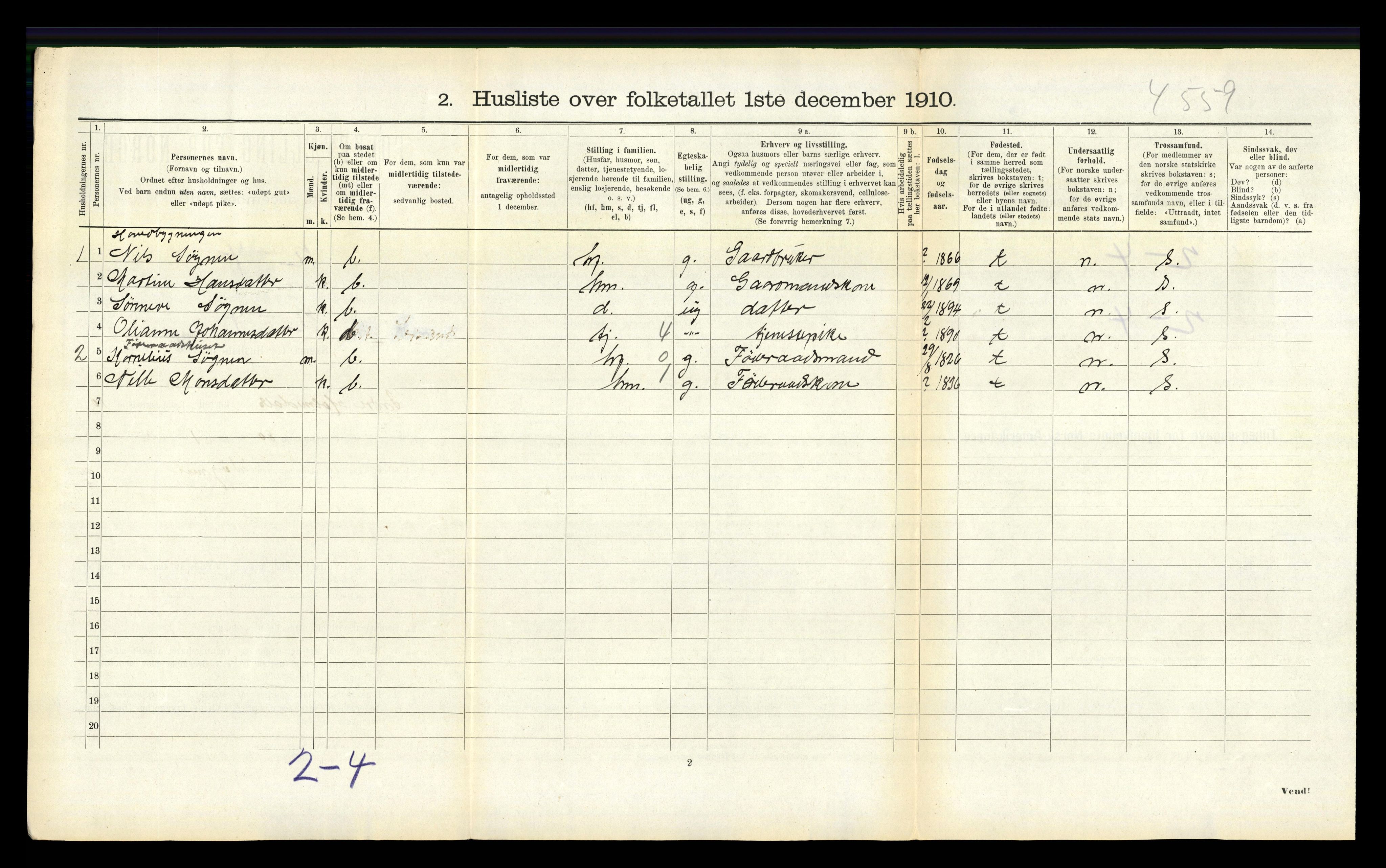 RA, 1910 census for Indre Holmedal, 1910, p. 753