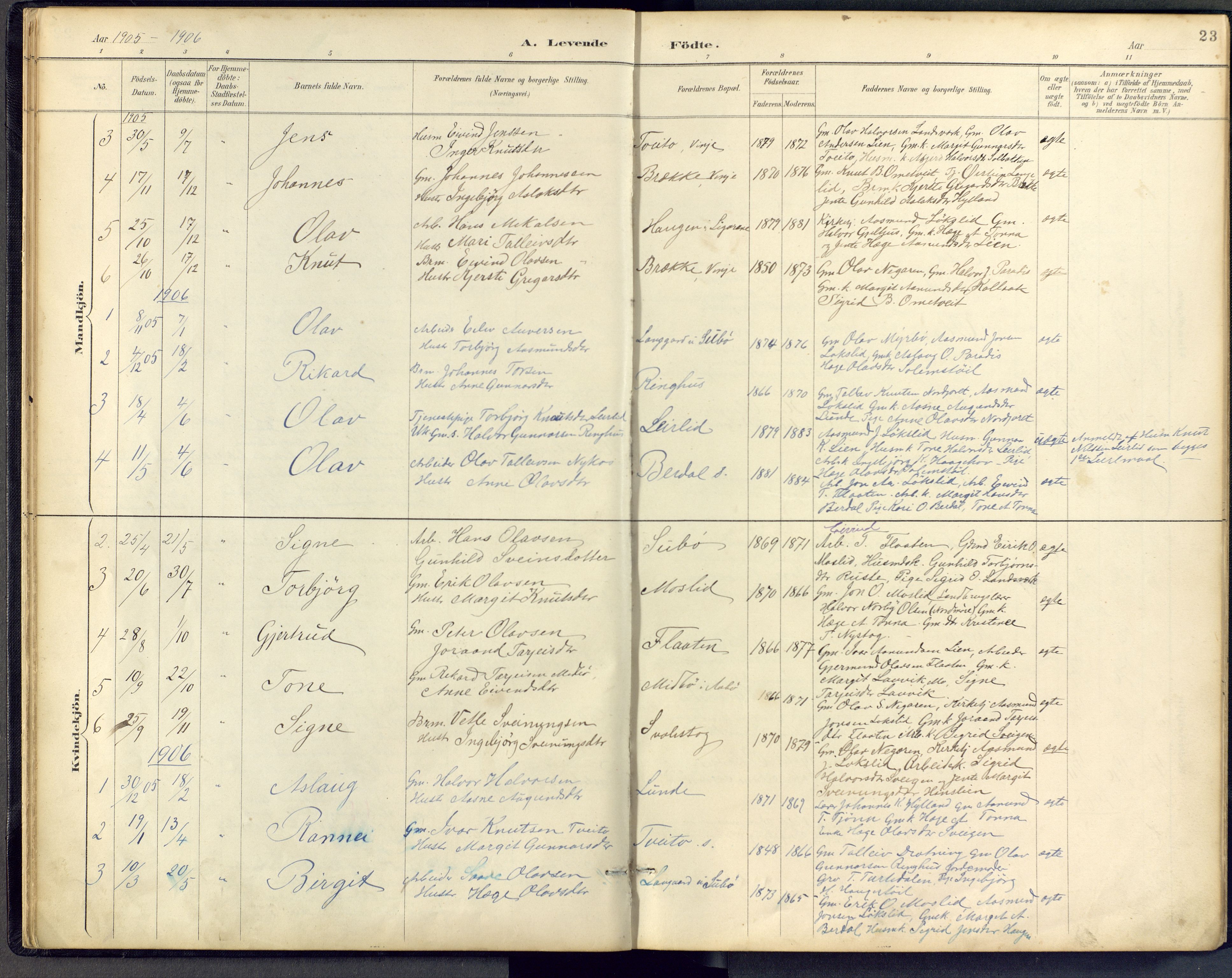 Vinje kirkebøker, SAKO/A-312/F/Fb/L0002: Parish register (official) no. II 2, 1887-1925, p. 23