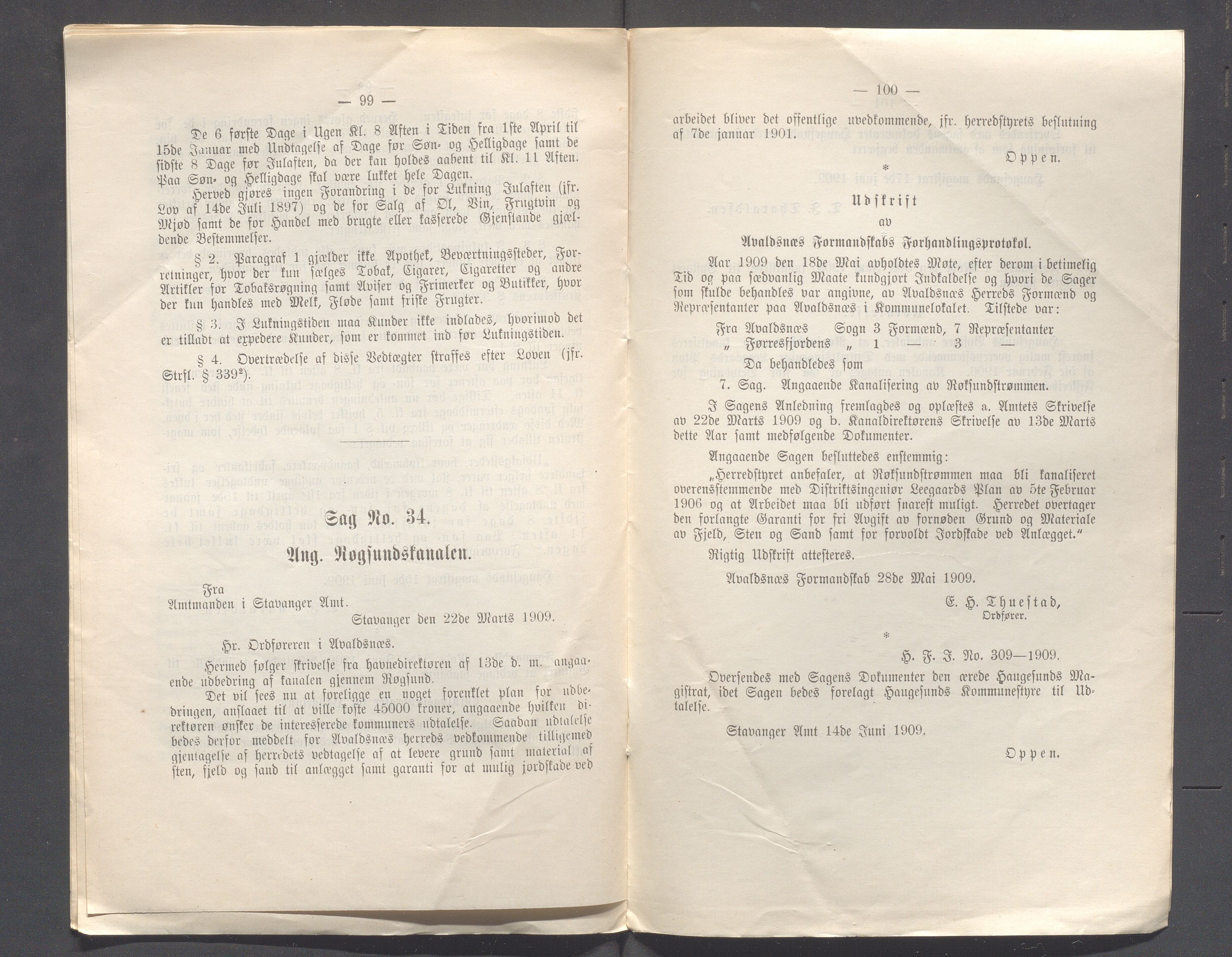 Haugesund kommune - Formannskapet og Bystyret, IKAR/A-740/A/Abb/L0002: Bystyreforhandlinger, 1908-1917, p. 259