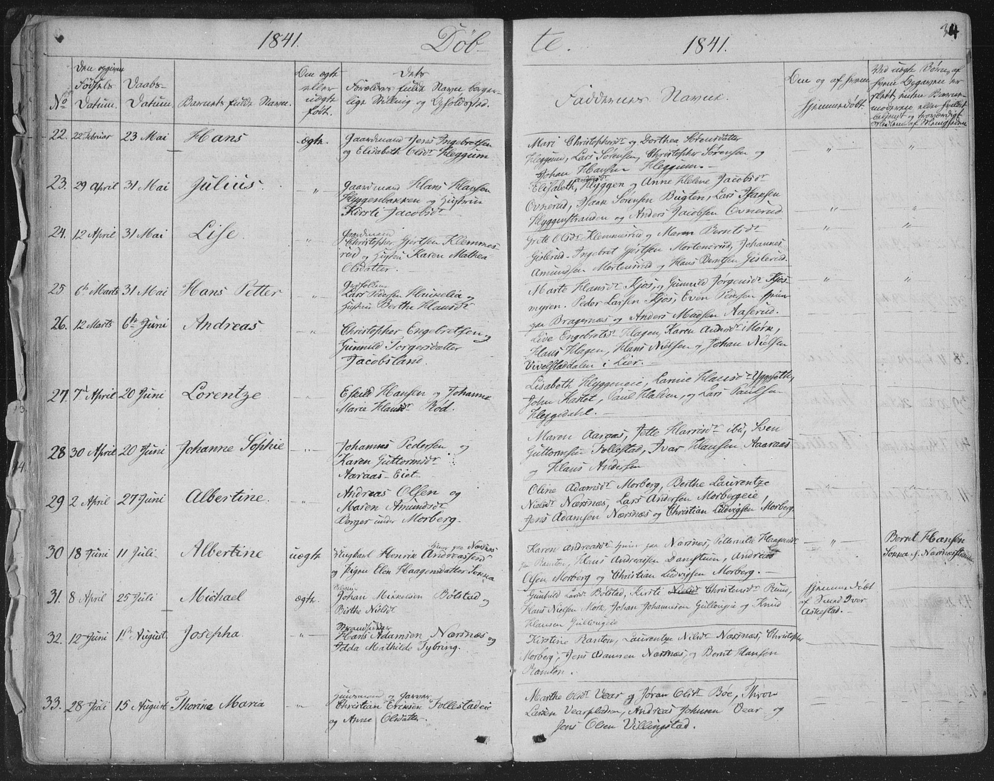 Røyken kirkebøker, AV/SAKO-A-241/F/Fa/L0005: Parish register (official) no. 5, 1833-1856, p. 34