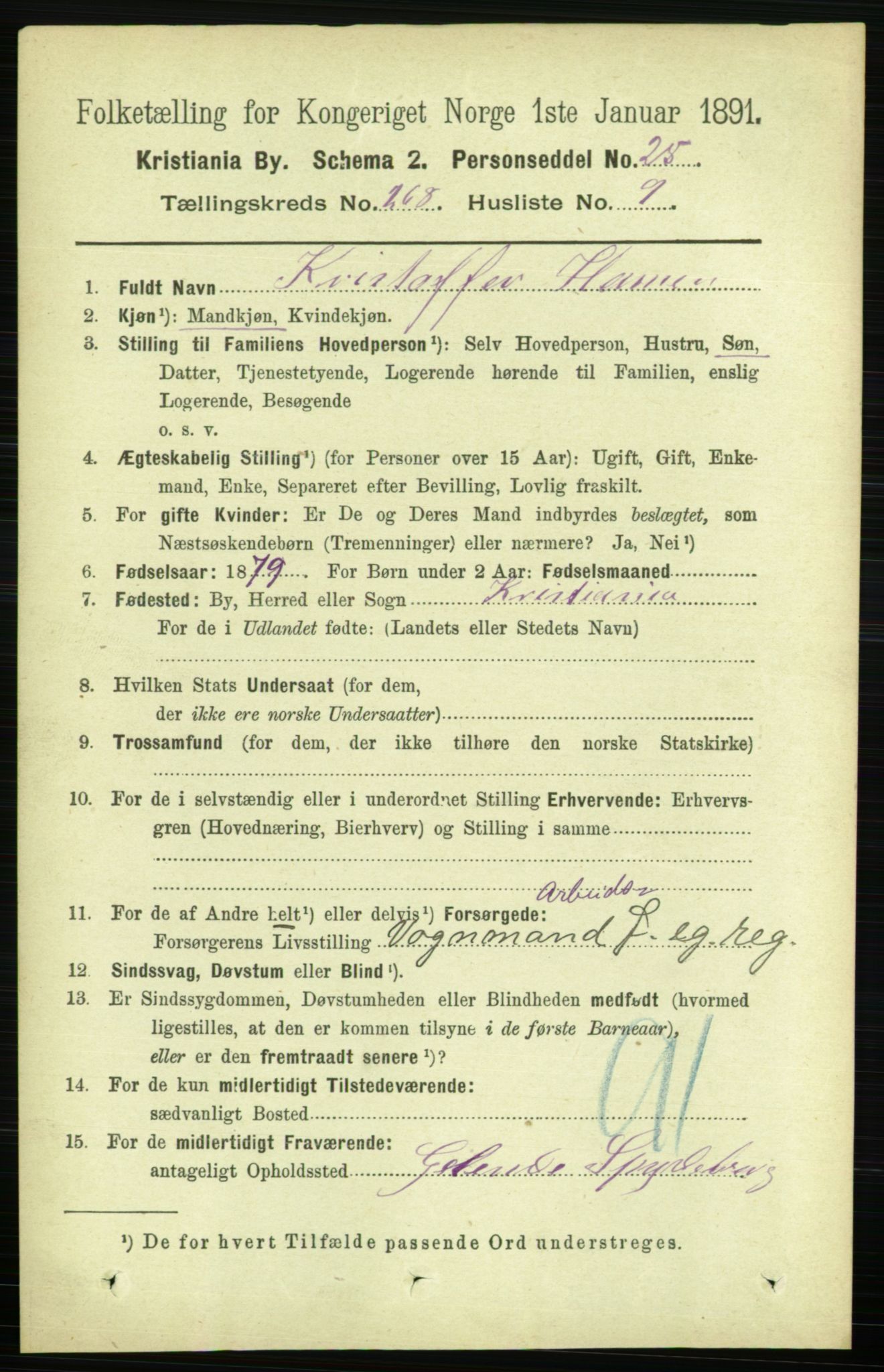 RA, 1891 census for 0301 Kristiania, 1891, p. 162241