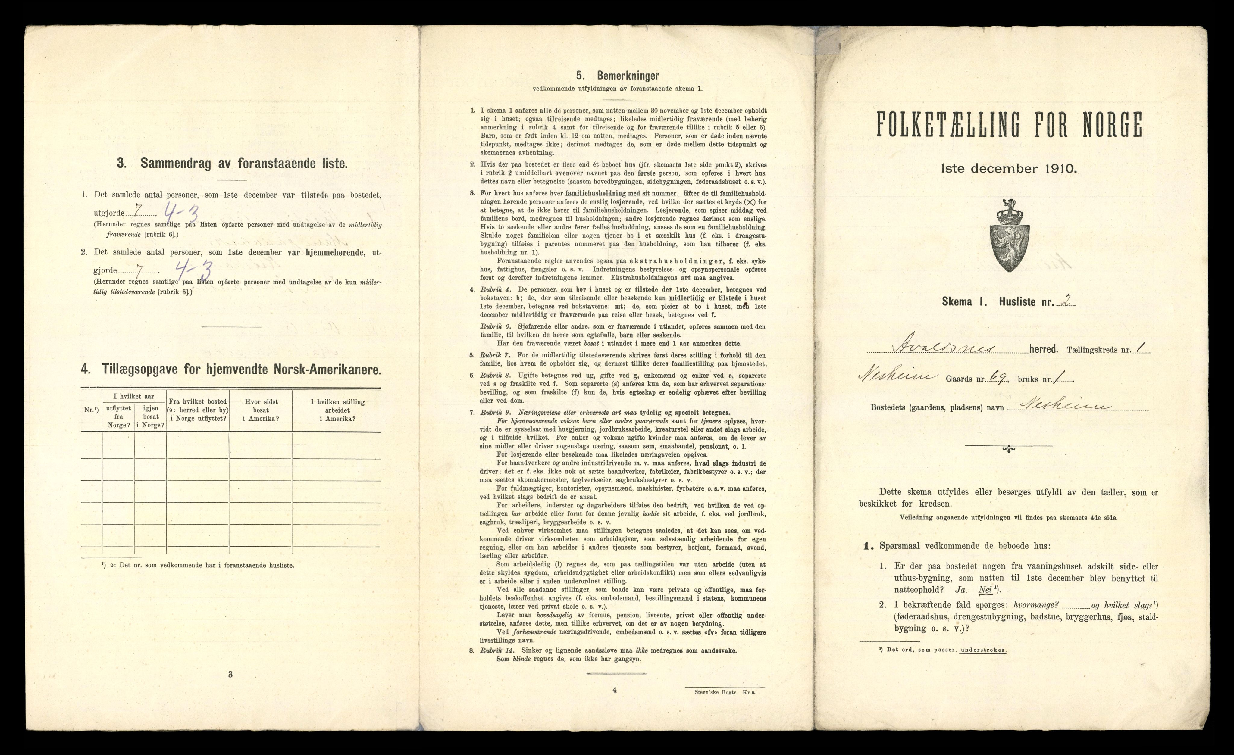 RA, 1910 census for Avaldsnes, 1910, p. 39