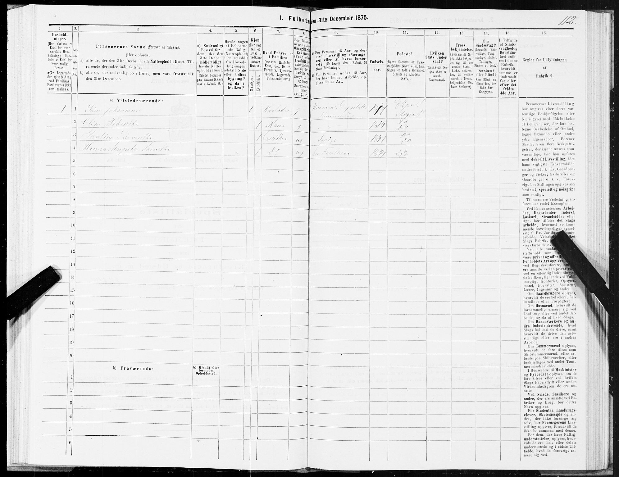 SAT, 1875 census for 1719P Skogn, 1875, p. 6112