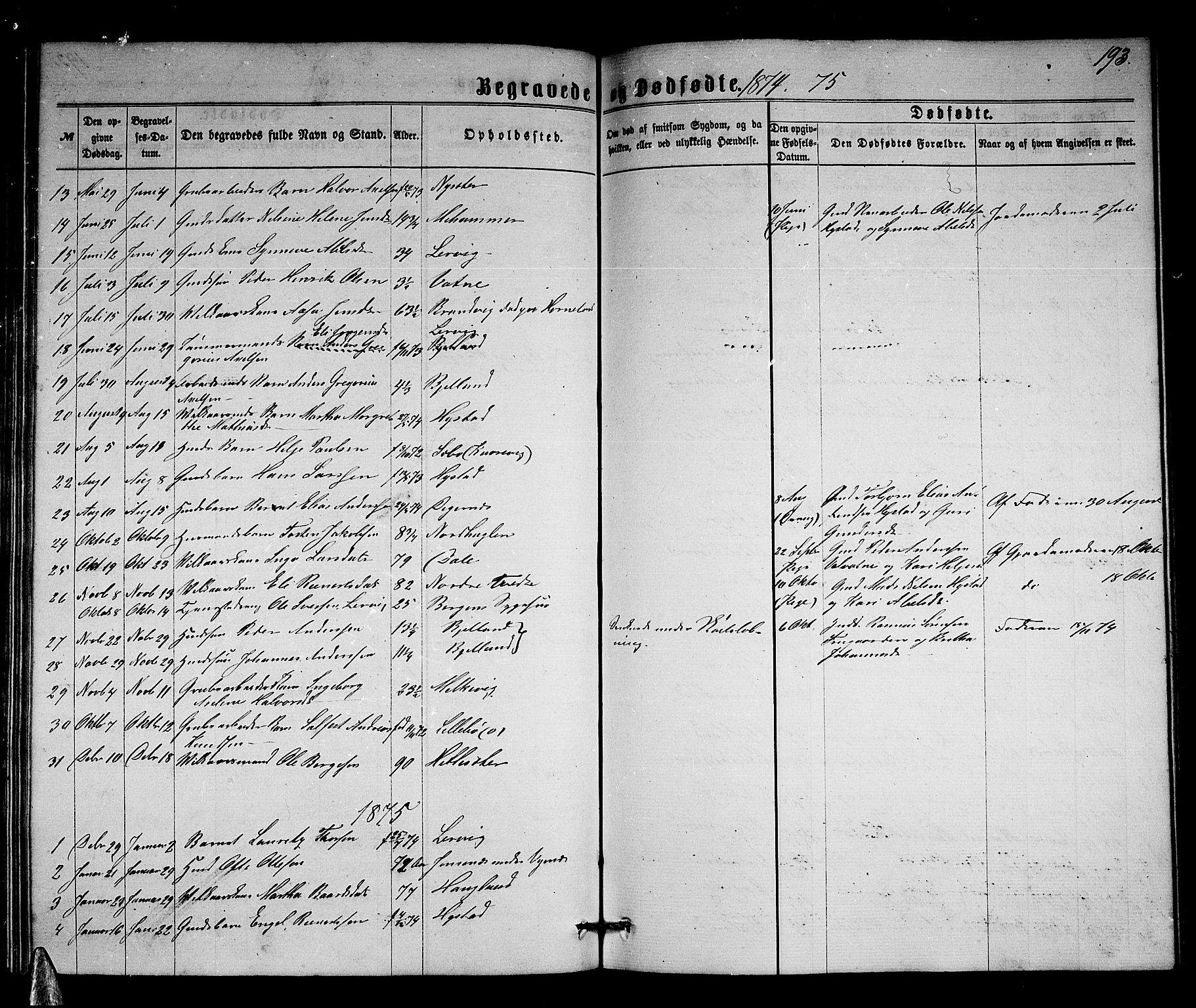 Stord sokneprestembete, SAB/A-78201/H/Hab: Parish register (copy) no. A 1, 1864-1878, p. 193