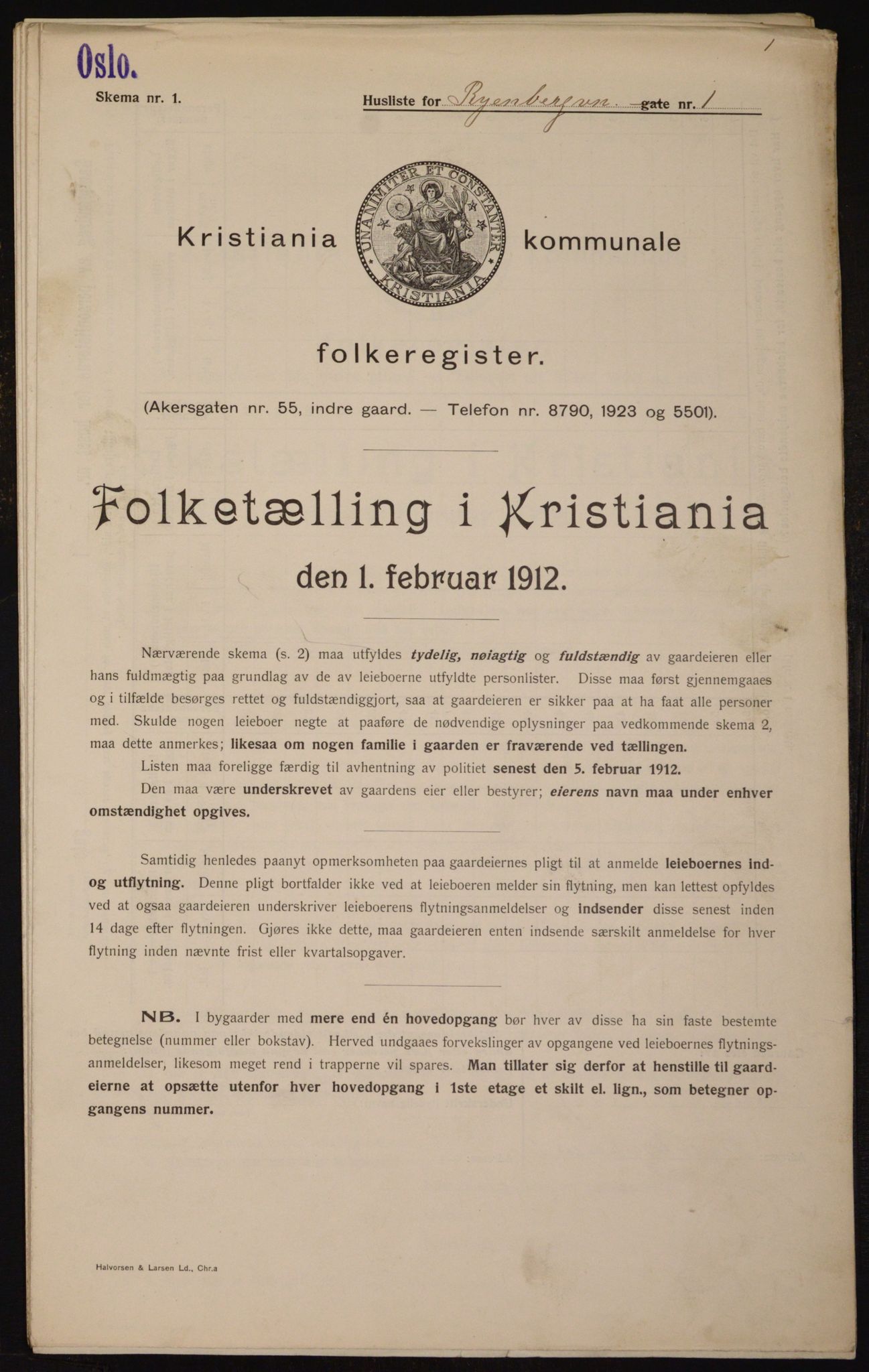 OBA, Municipal Census 1912 for Kristiania, 1912, p. 85836
