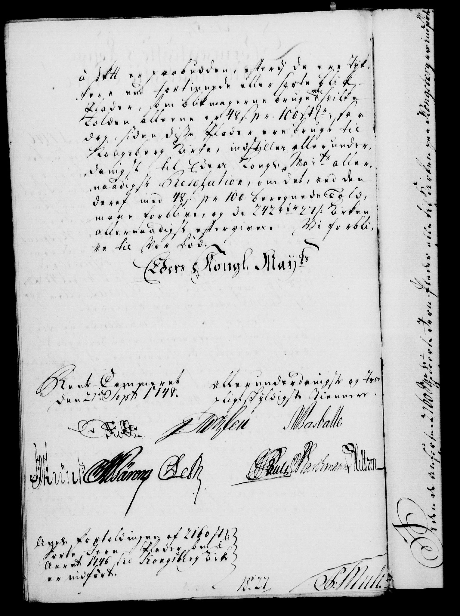 Rentekammeret, Kammerkanselliet, RA/EA-3111/G/Gf/Gfa/L0030: Norsk relasjons- og resolusjonsprotokoll (merket RK 52.30), 1748, p. 509