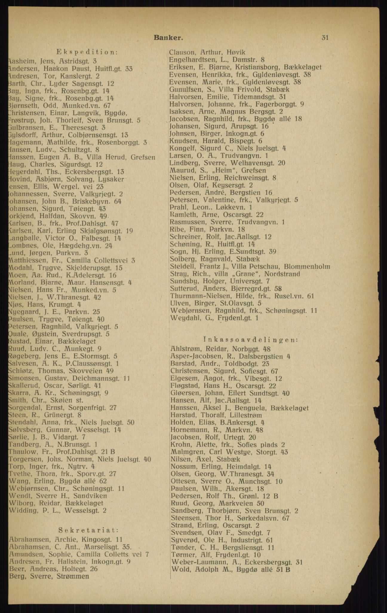 Kristiania/Oslo adressebok, PUBL/-, 1916, p. 31