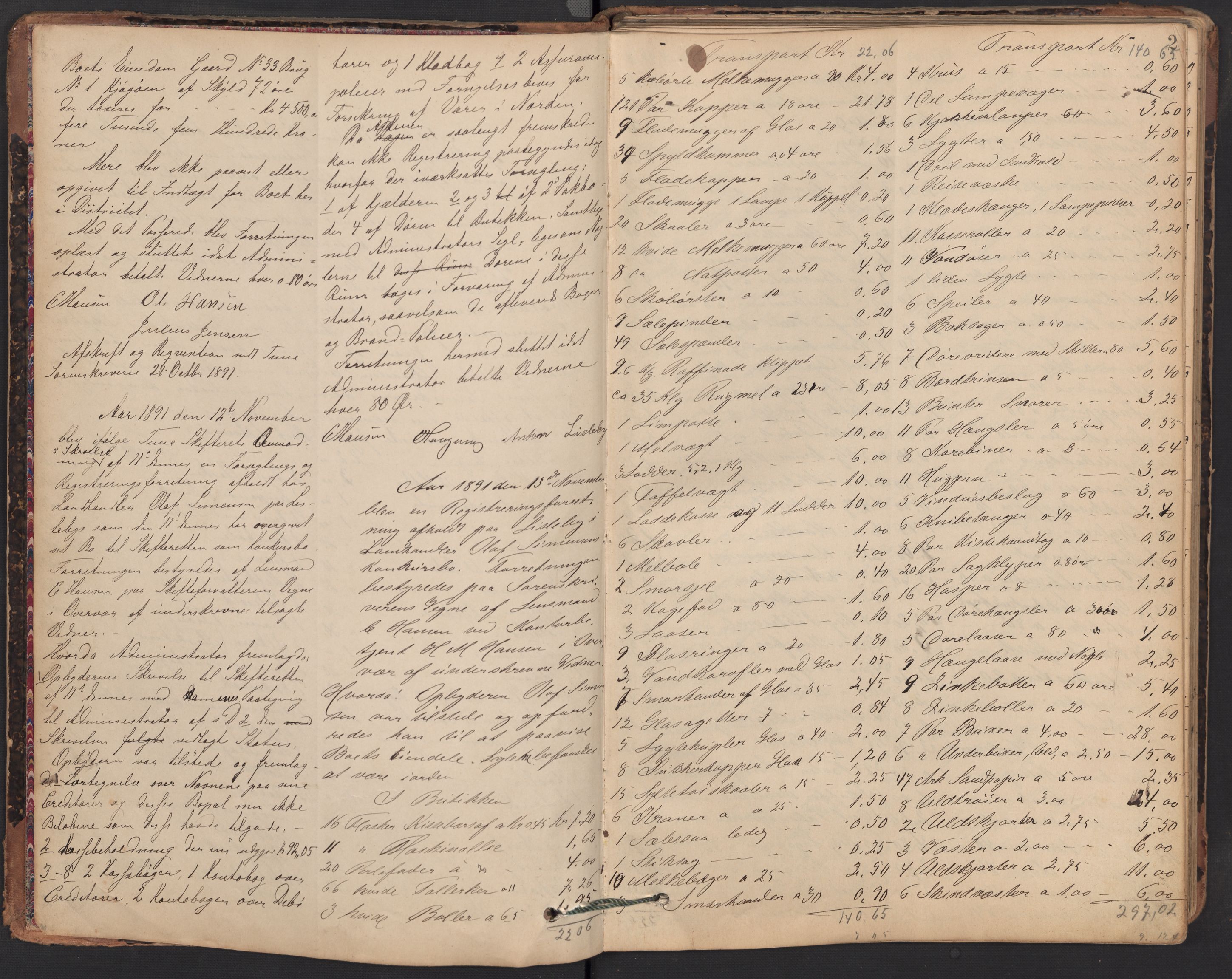 Glemmen lensmannskontor, AV/SAO-A-10123/H/Ha/Hab/L0004: Registreringsprotokoller, 1891-1899, p. 2