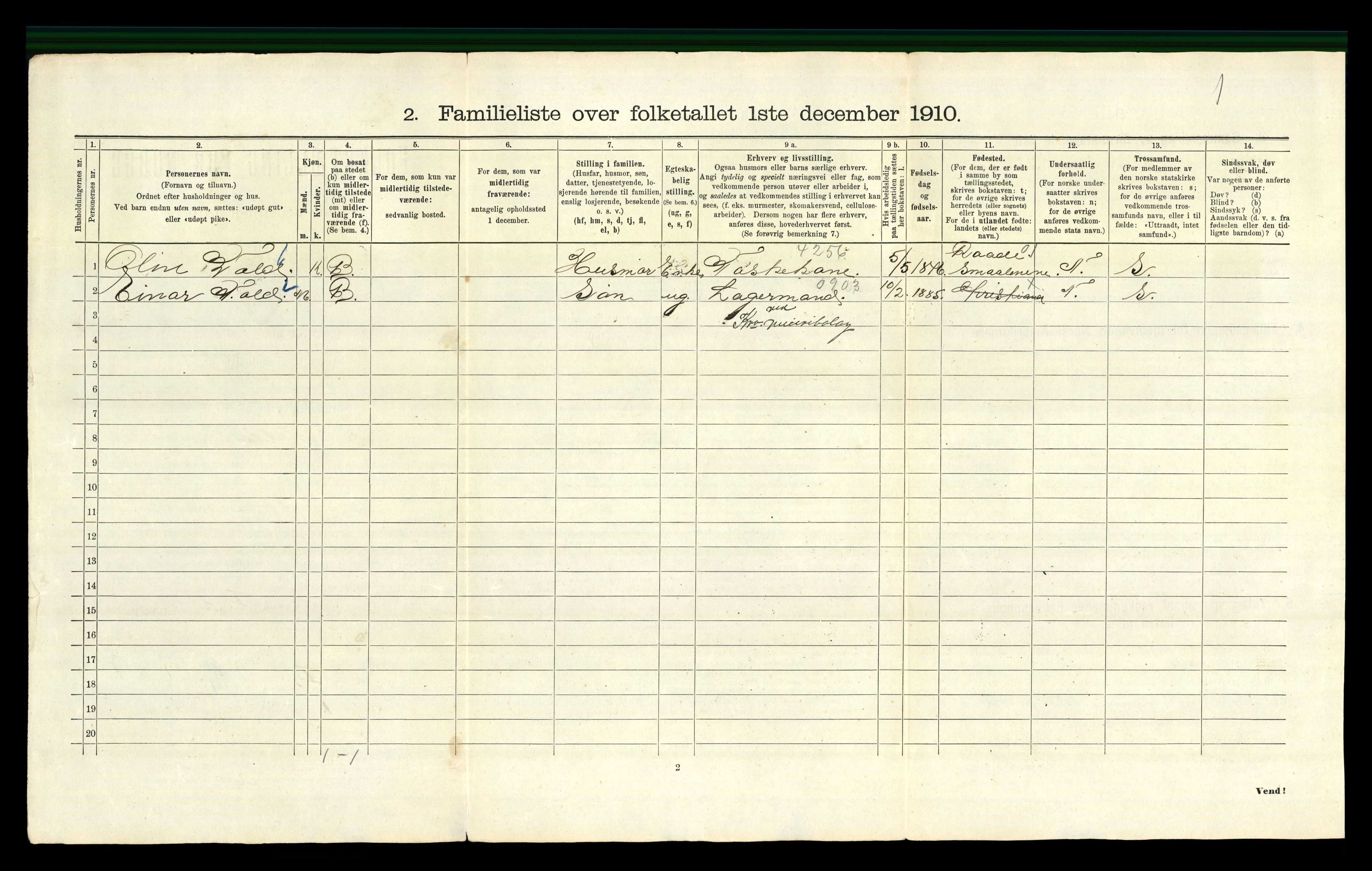 RA, 1910 census for Kristiania, 1910, p. 4206