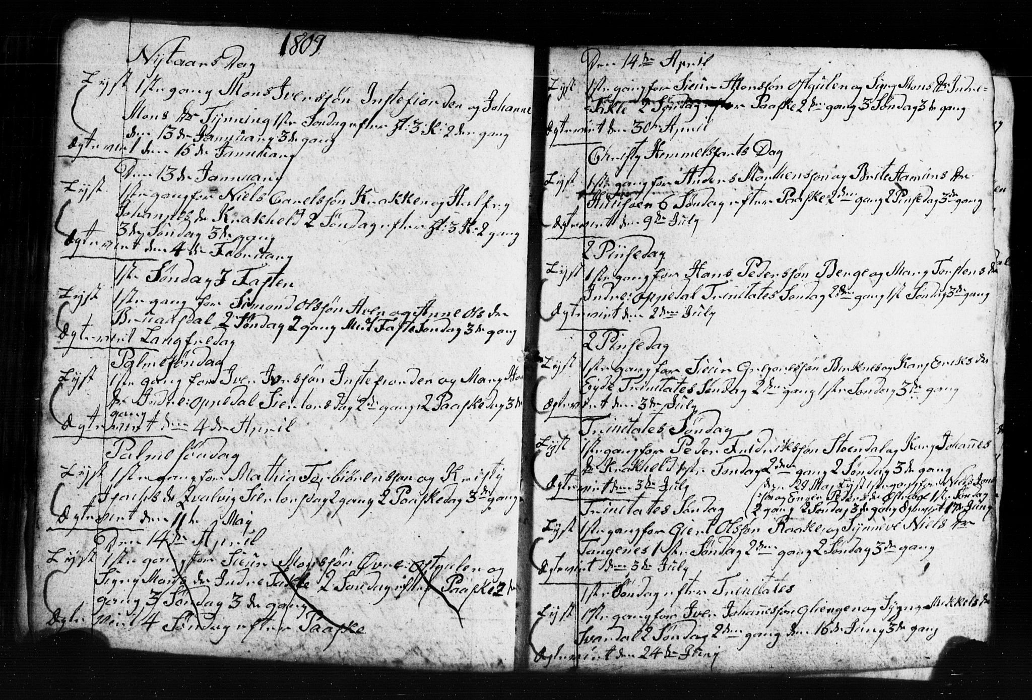 Gulen sokneprestembete, AV/SAB-A-80201/H/Hab: Parish register (copy) no. A 2, 1791-1814